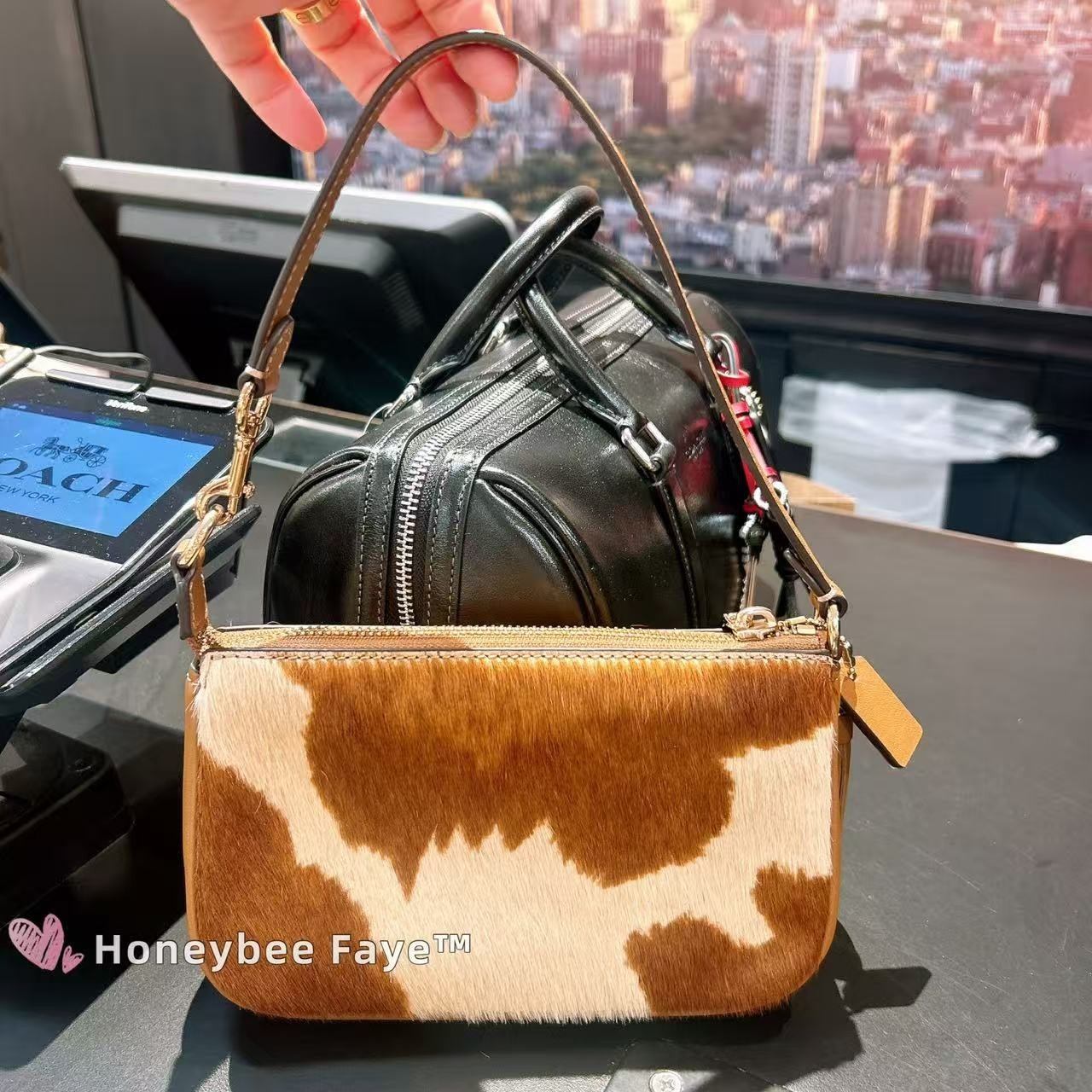 NWT Coach Nolita 19 In Haircalf With Cow Print CDW34
