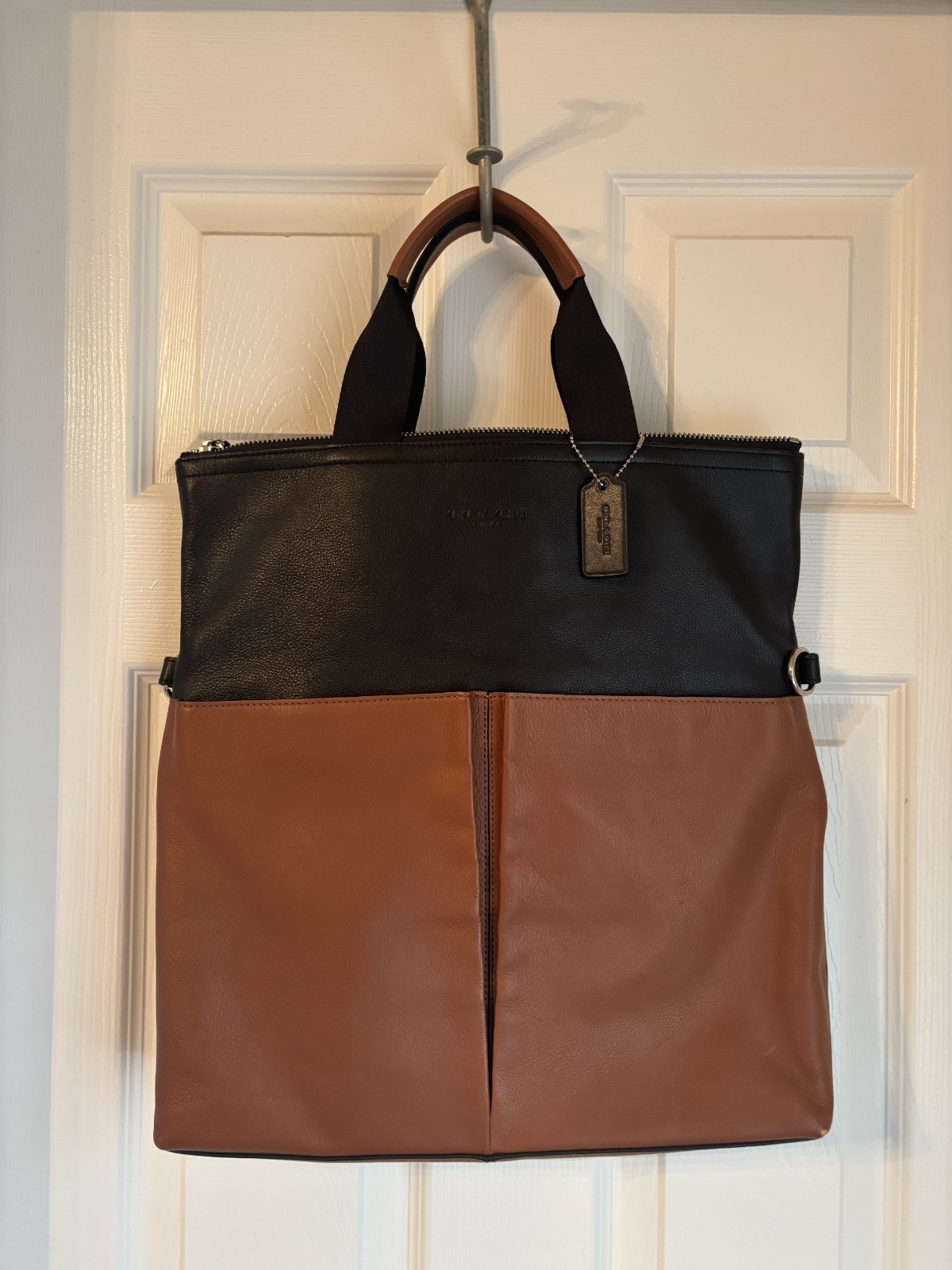 Coach Perforated Leather Fold Over Tote Bag (F57569)