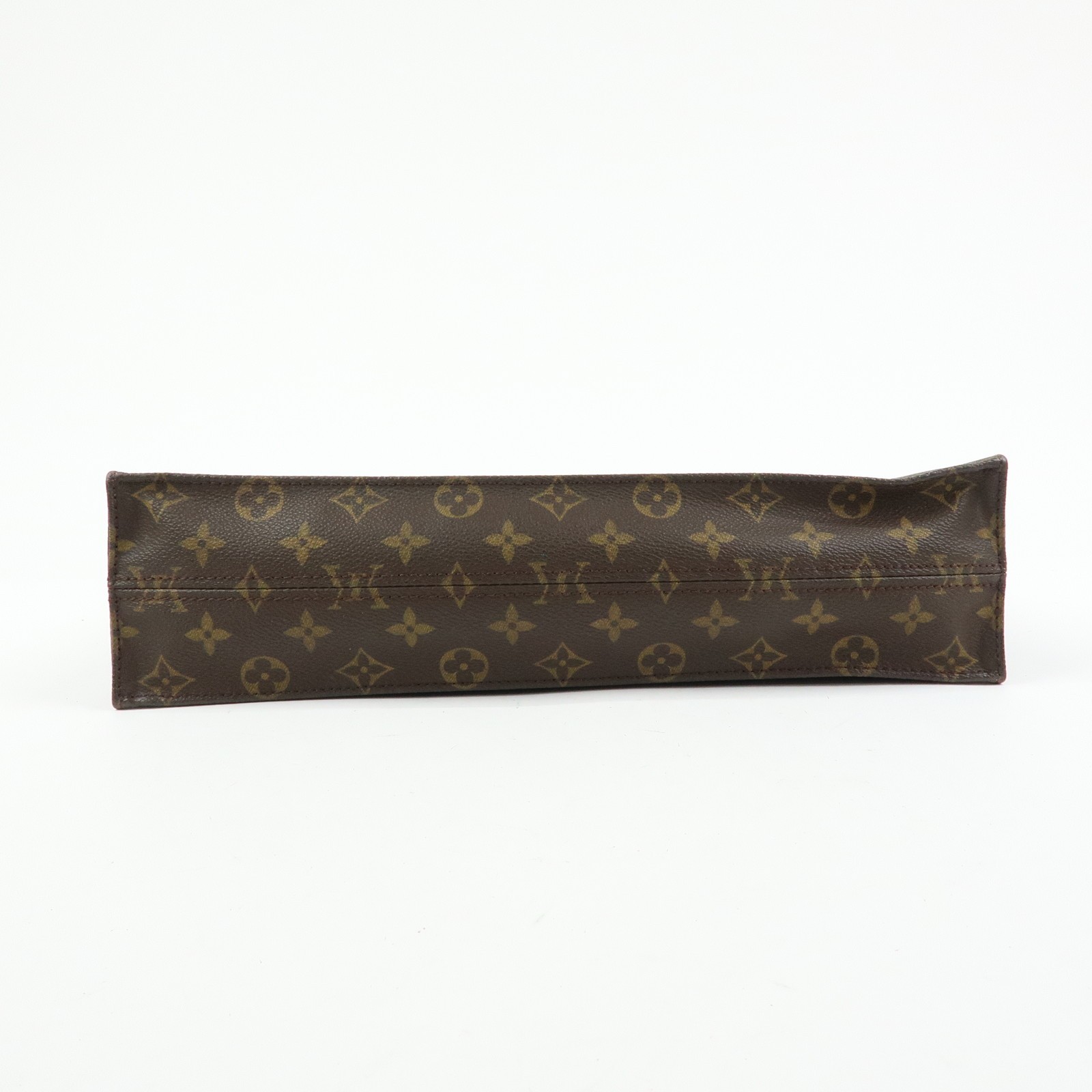 Louis Vuitton Monogram Sac Plat Tote Bag Hand Bag Brown M51140 Auth Used F/S