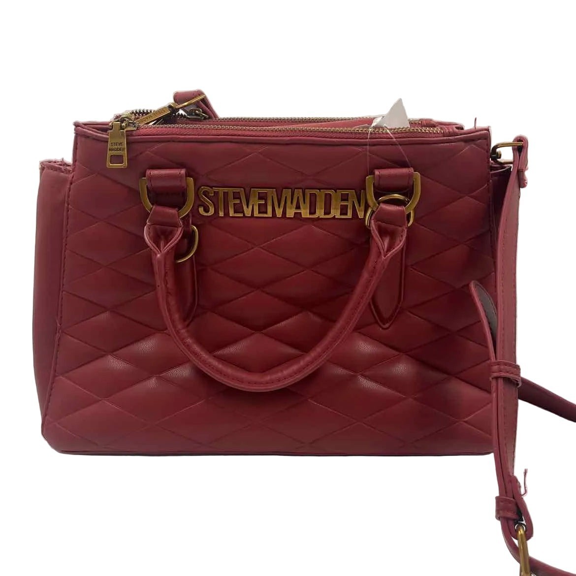 STEVEN MADDEN Quilted Rose Vegan Leather Handled Satchel w/2 Crossbody Straps