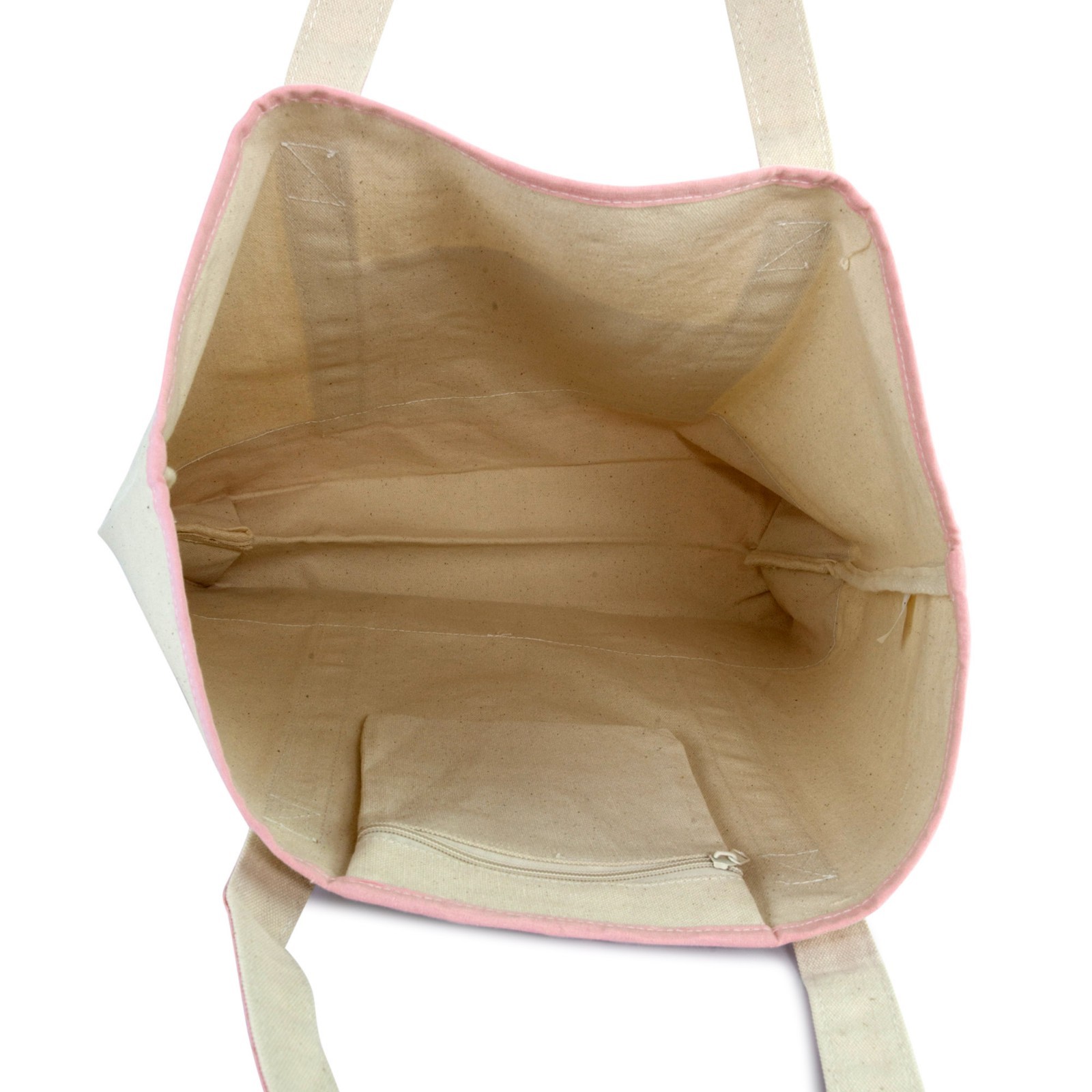 DALIX Women’s Cotton Canvas Tote Bag Large Shoulder Bags Pink Monogram A – Z