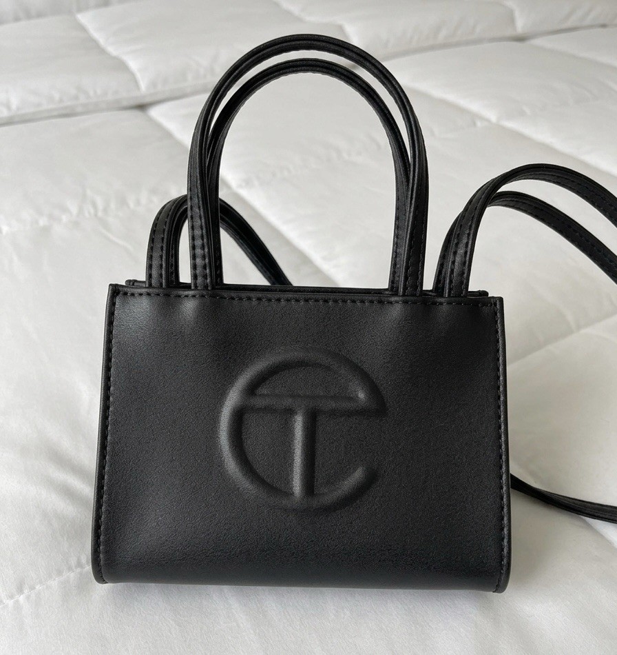 Telfar Small Leather Shopping Bag – Black