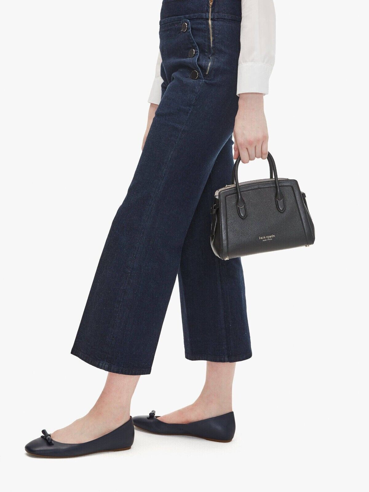 Kate Spade Knott Mini Satchel Black Pebbled Leather PXR00438 NWT $298 Retail FS