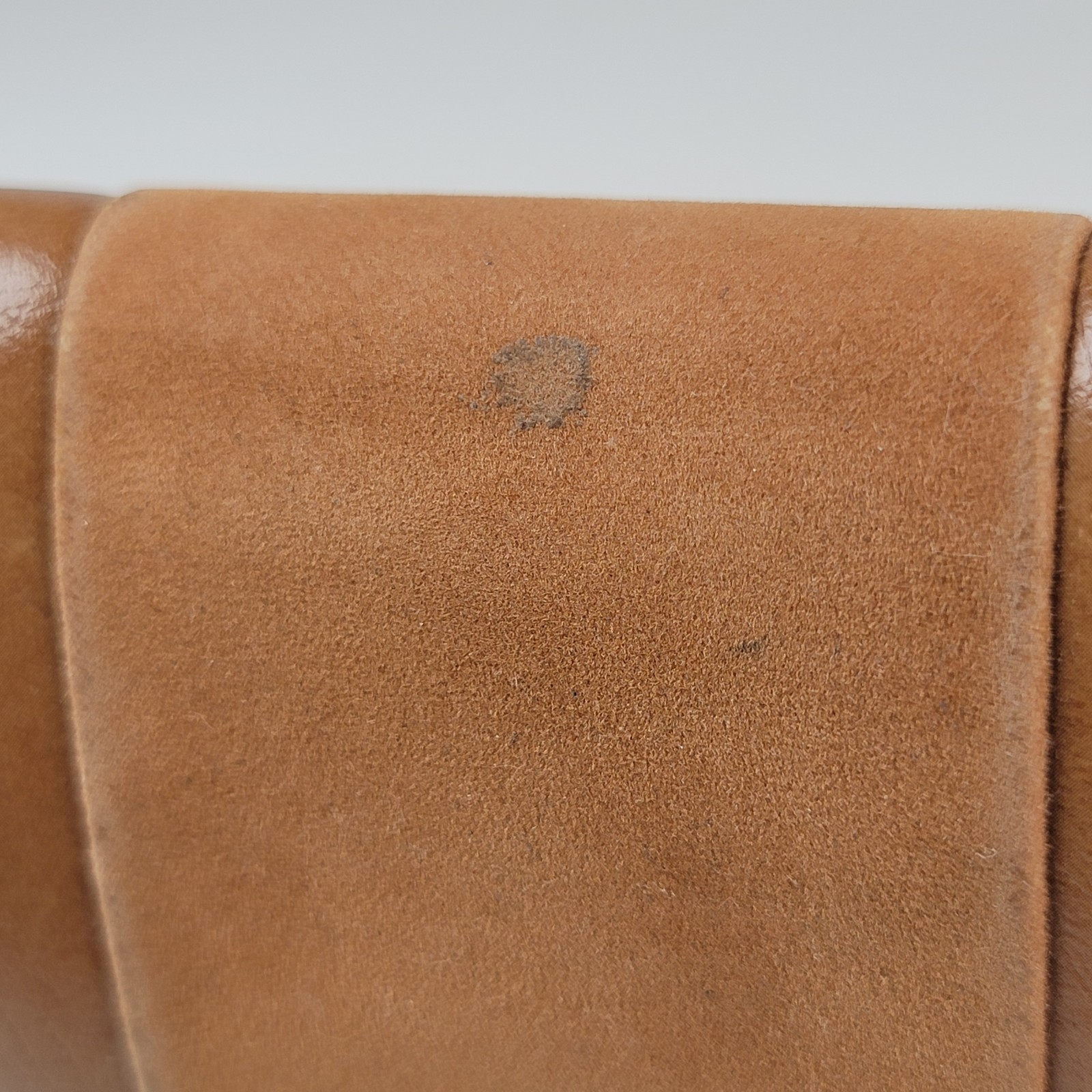 Vintage Leather Clutch Brown Gold Latch 70’s smooth Retro change purse attached