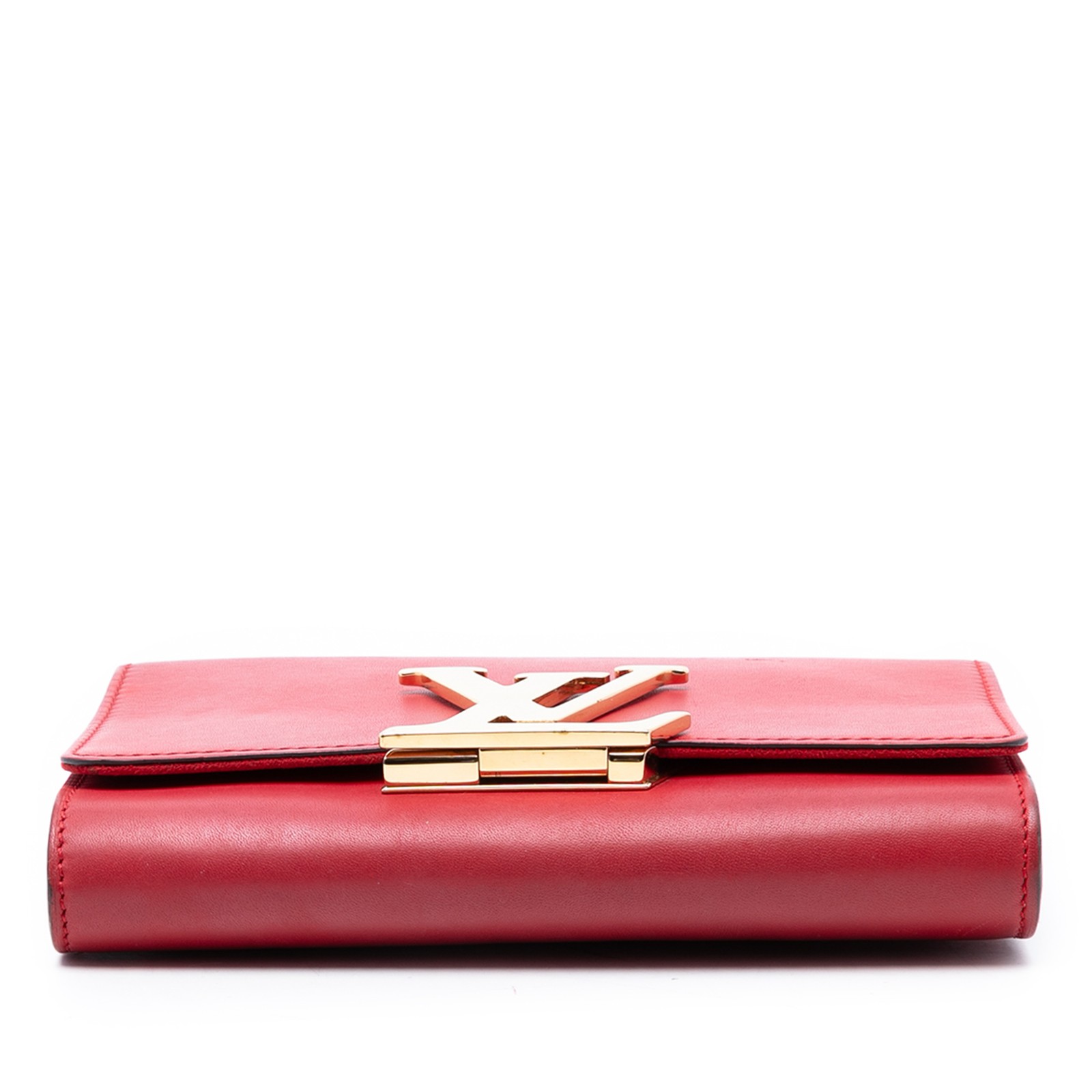 Louis Vuitton Leather Louise Chain MM Pre-Loved Crossbody Bag Red
