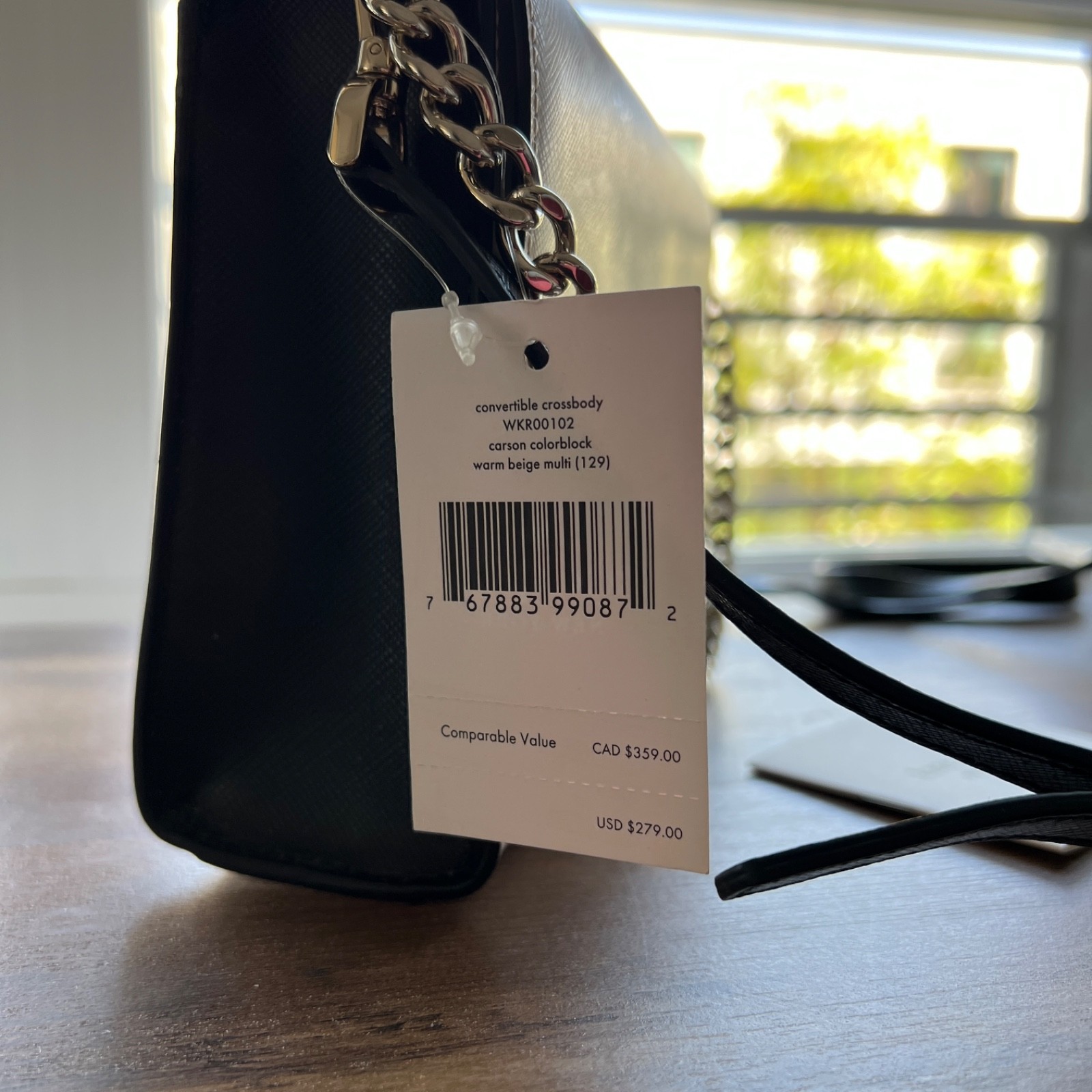 NEW Kate Spade Cute White and Black Women’s “Carson” Convertible Crossbody Bag