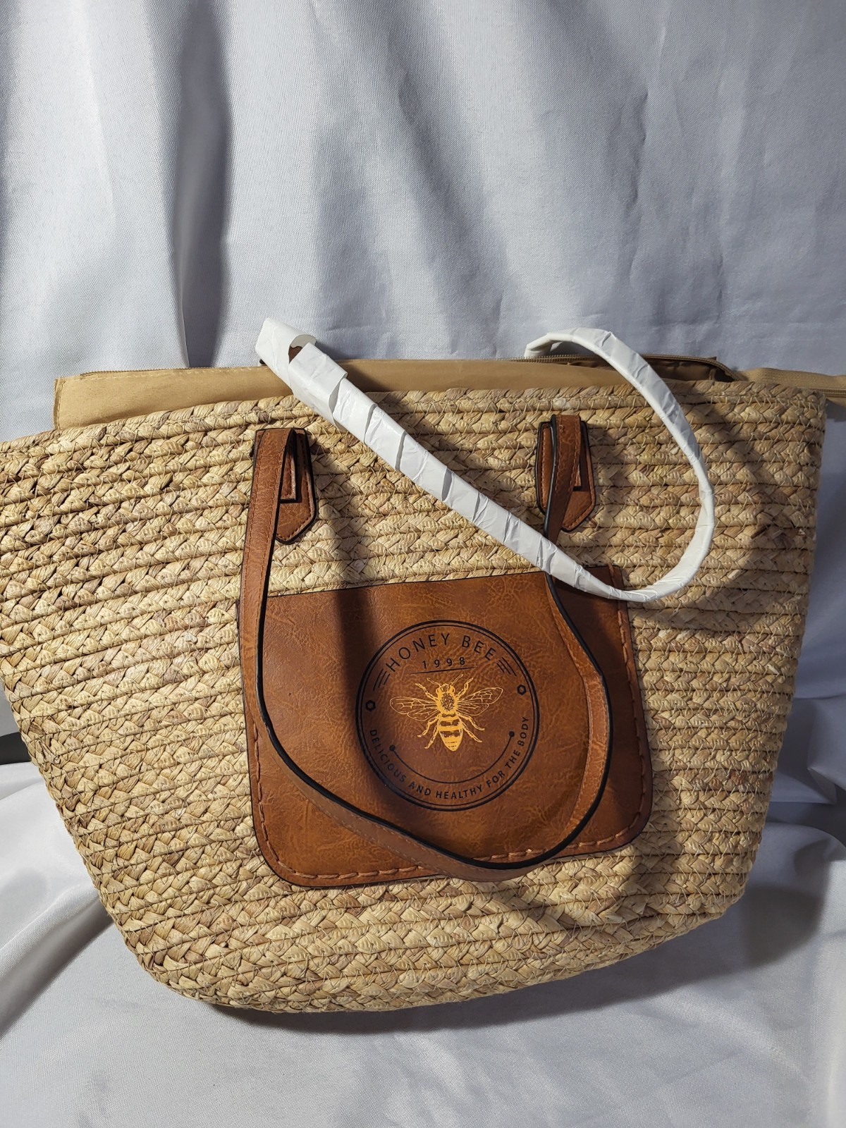 New Honey Bee design straw weaved bag made by Terry Town