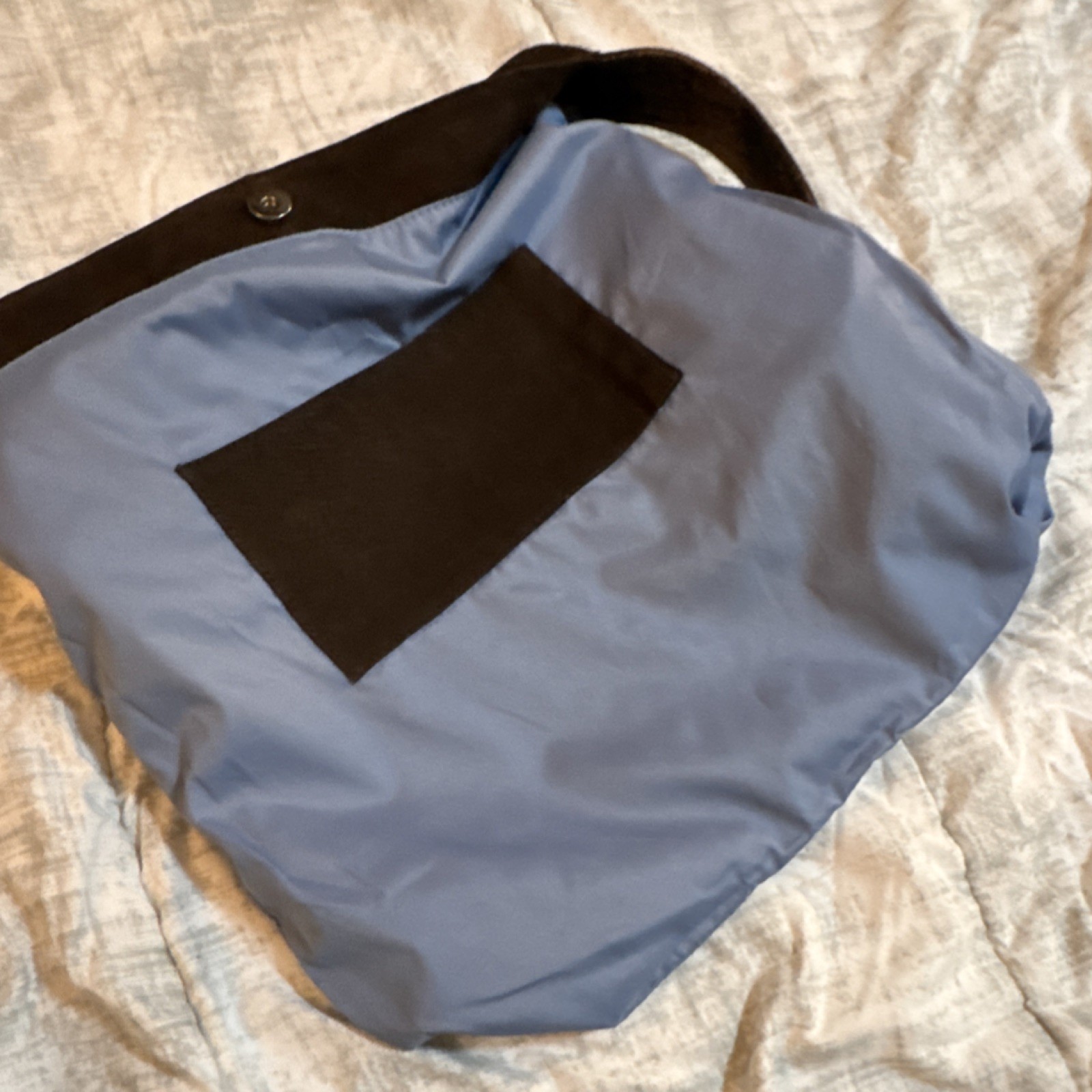 Indigo by Classic Brown Suede Shoulder Bag with Stitching Accents