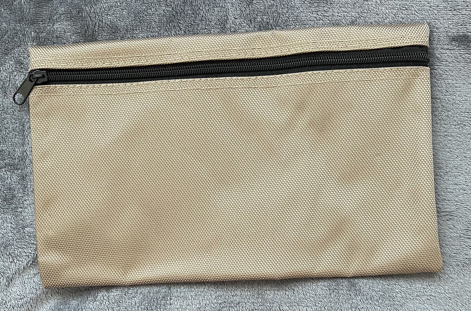 Zipper bag, Size 12” x 7.5” (30.5cm x 19cm) , Gold color