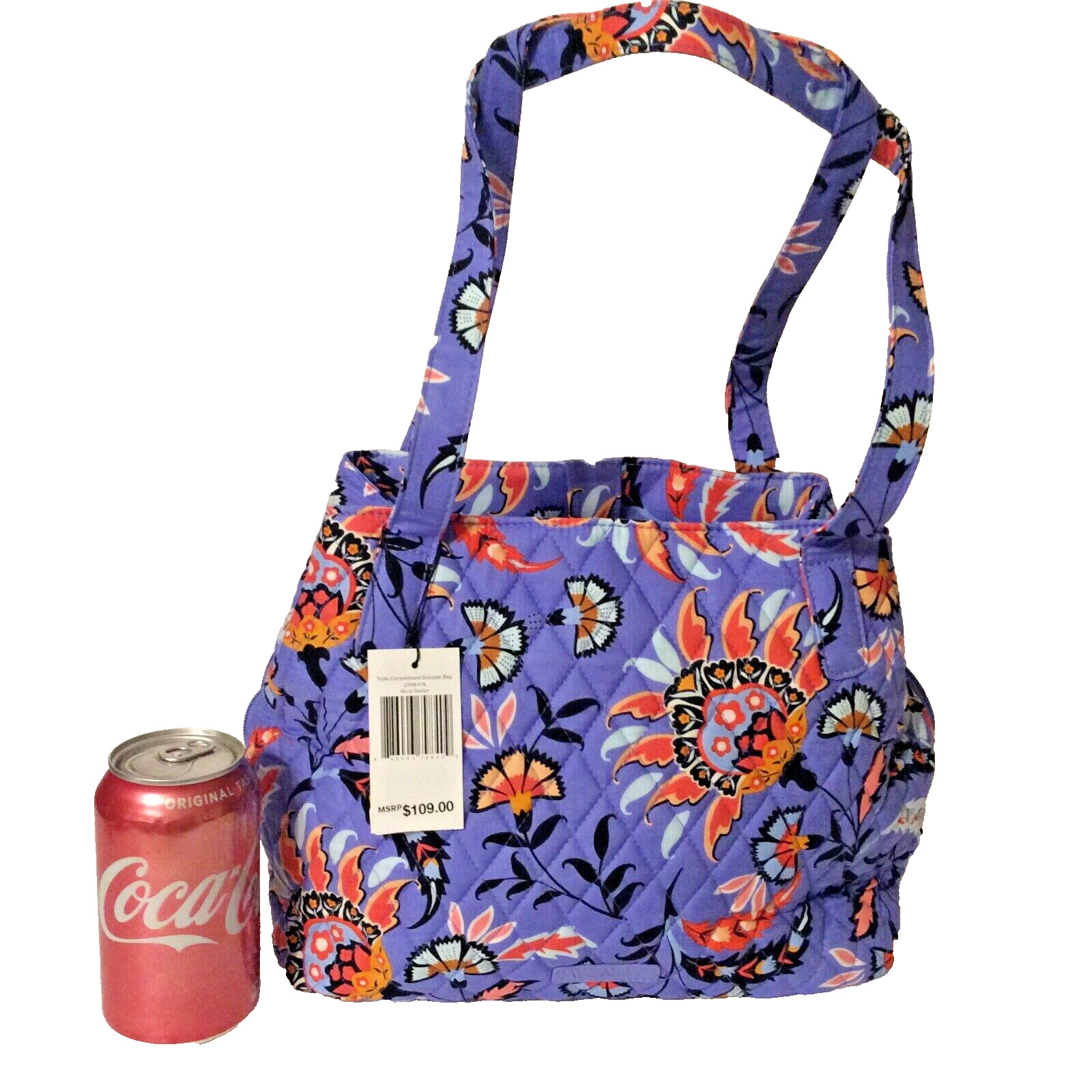 Vera Bradley Triple Compartment Shoulder Bag in Mural Garden New Spring Summer