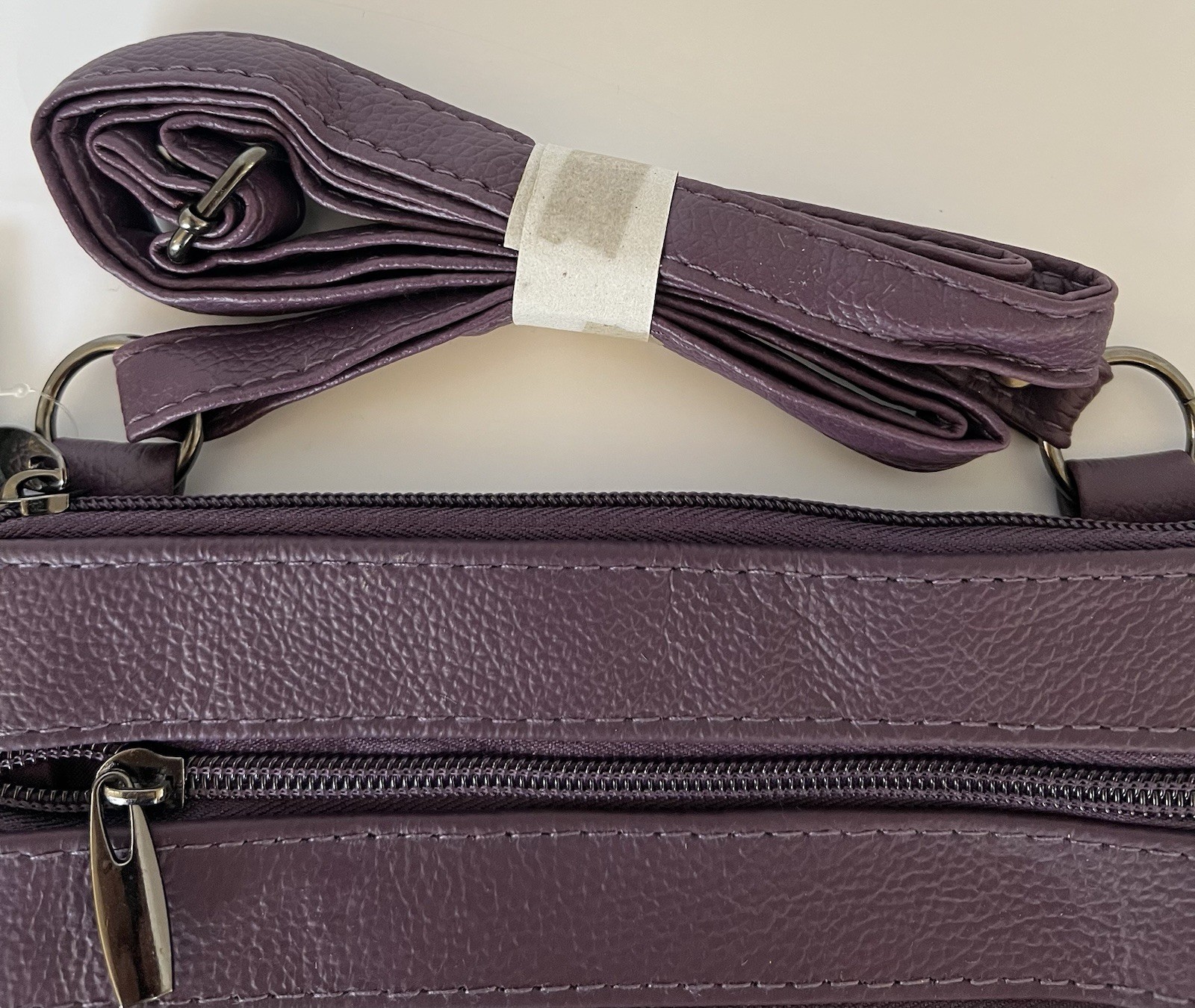 Maze Exclusive Soft Leather Cross Body Handbag Purse Bag Purple New With Tags