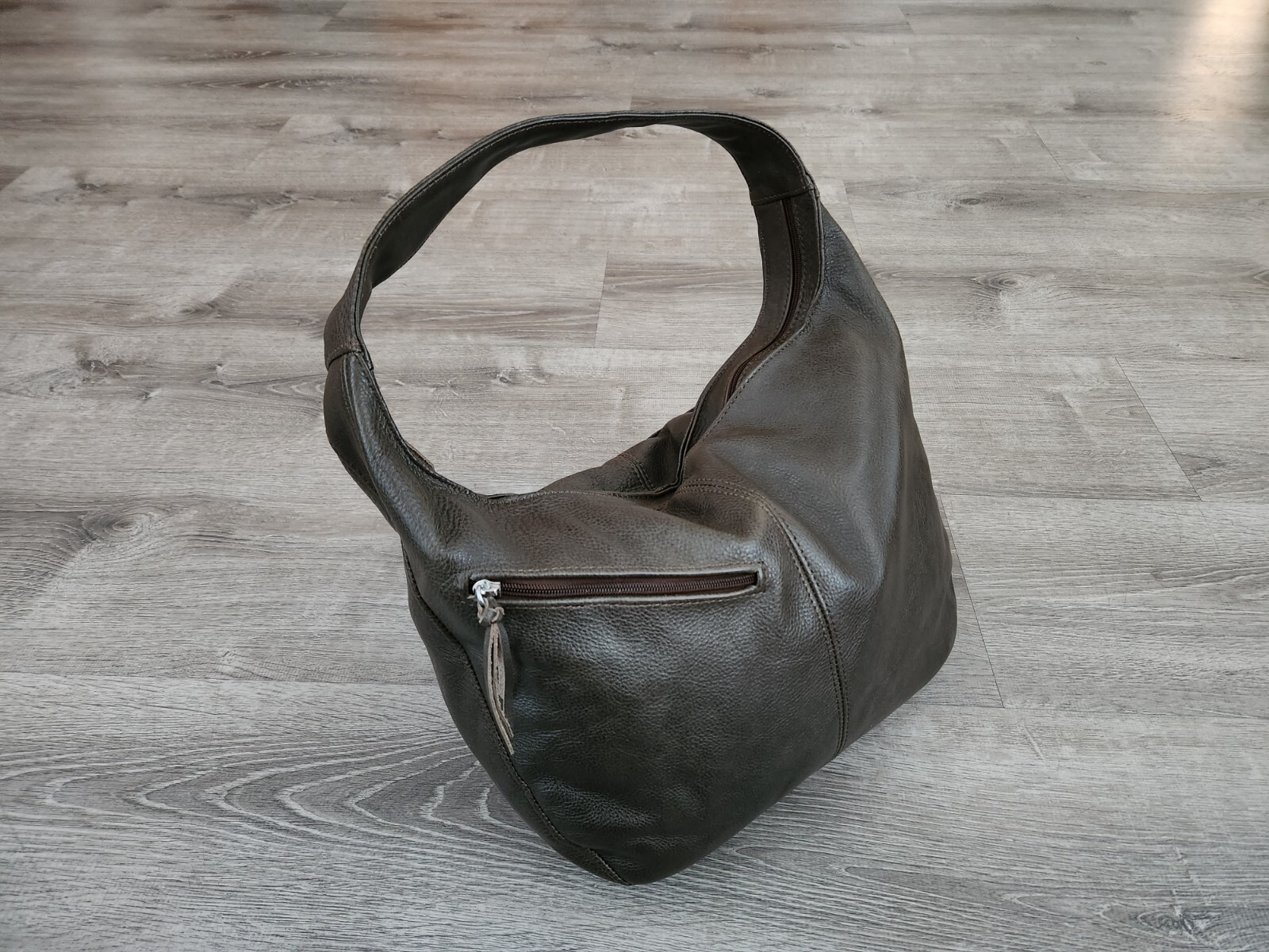 Genuine Leather Hobo Handbag, Casual Stylish Women Shoulder Bag, Kelly