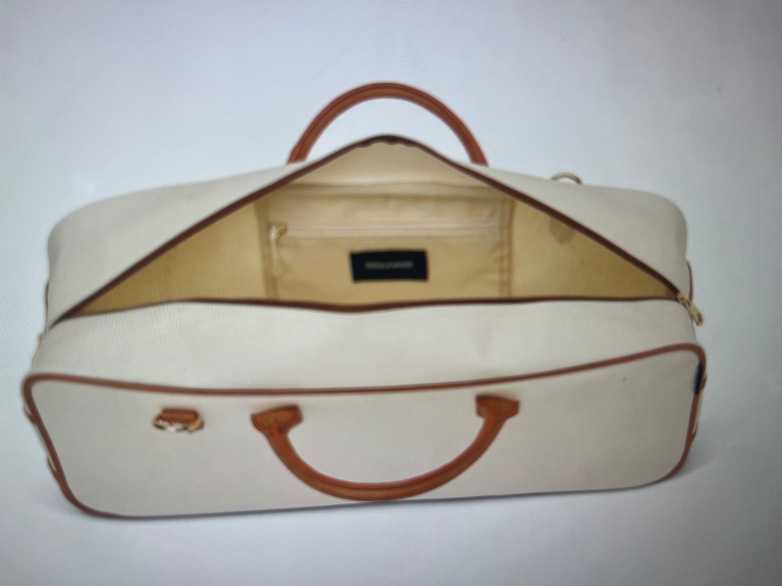 Boulevard Margo Coated Canvas Natural Mahjong Bag Travel Case New with Tags