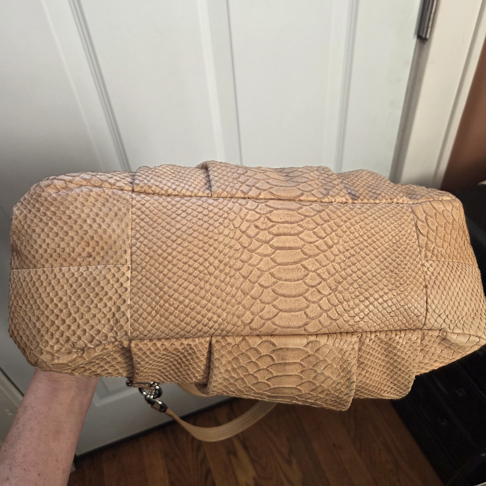 Coach Y2K Madison Maggie Beige Snake Embossed Leather Bag, EUC 2010 16506