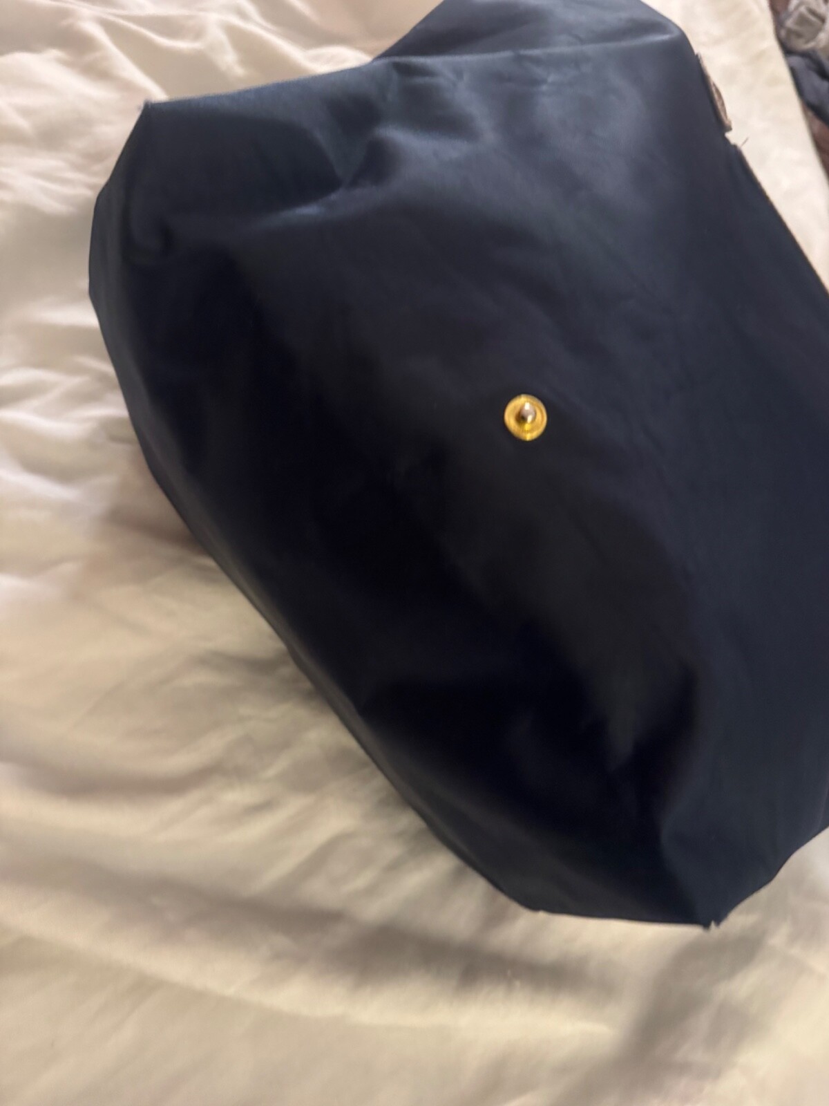 Le Pliage-inspired astral blue nylon tote 12”medium packable long handles used