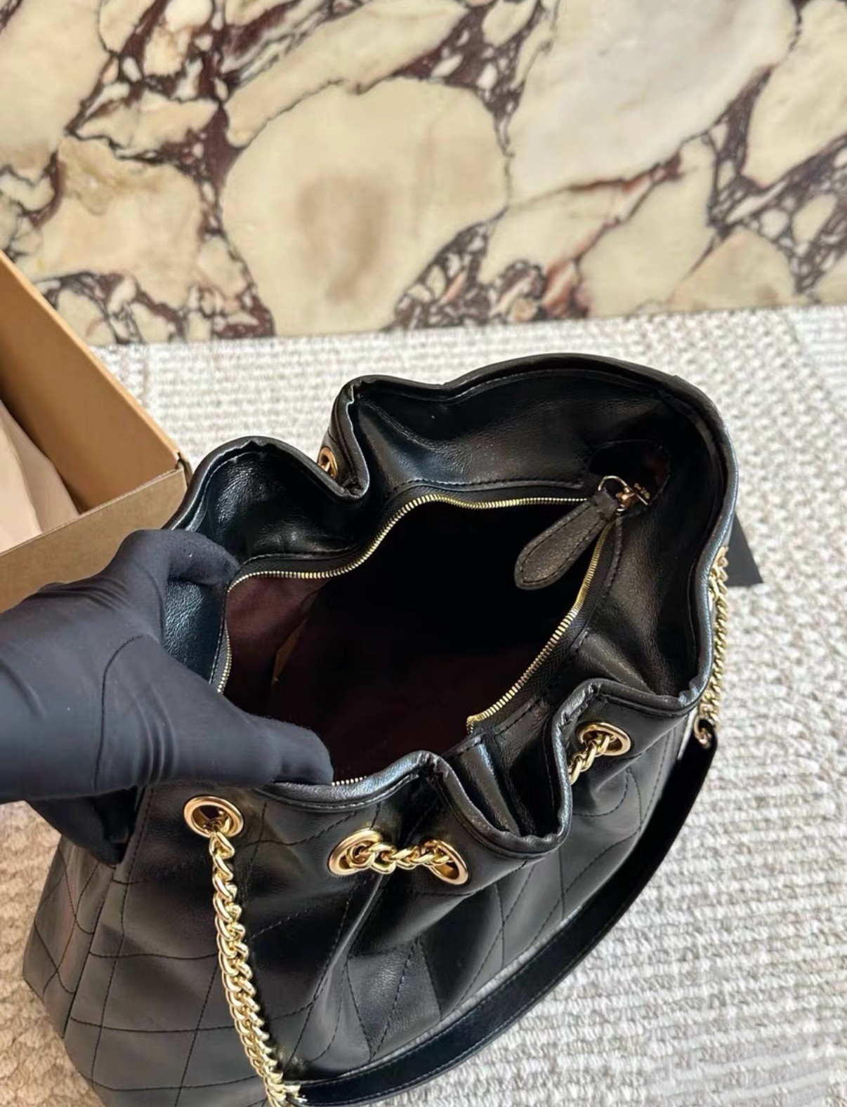 COACH Evelyn Rhigian Stitch Drawstring Tote CDR00