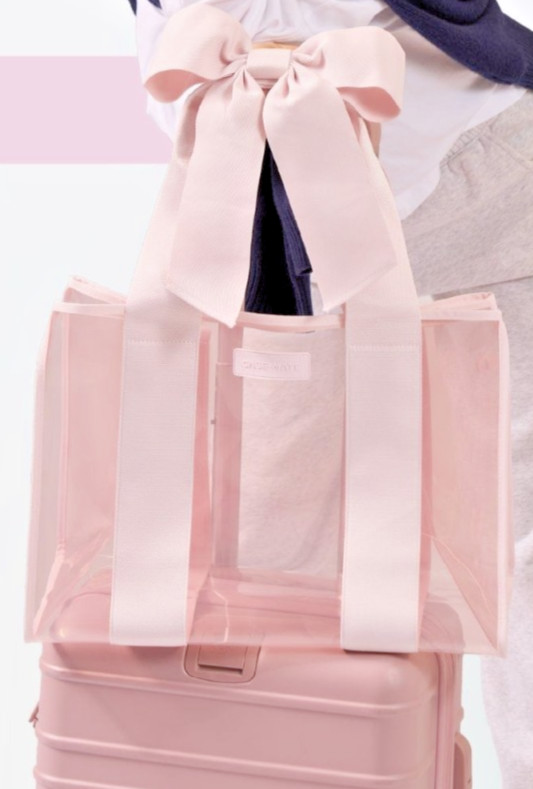 Case-Mate Pink Bow Jelly Tote Beach Bag Gym Clear Tote Waterproof Phone Pouch