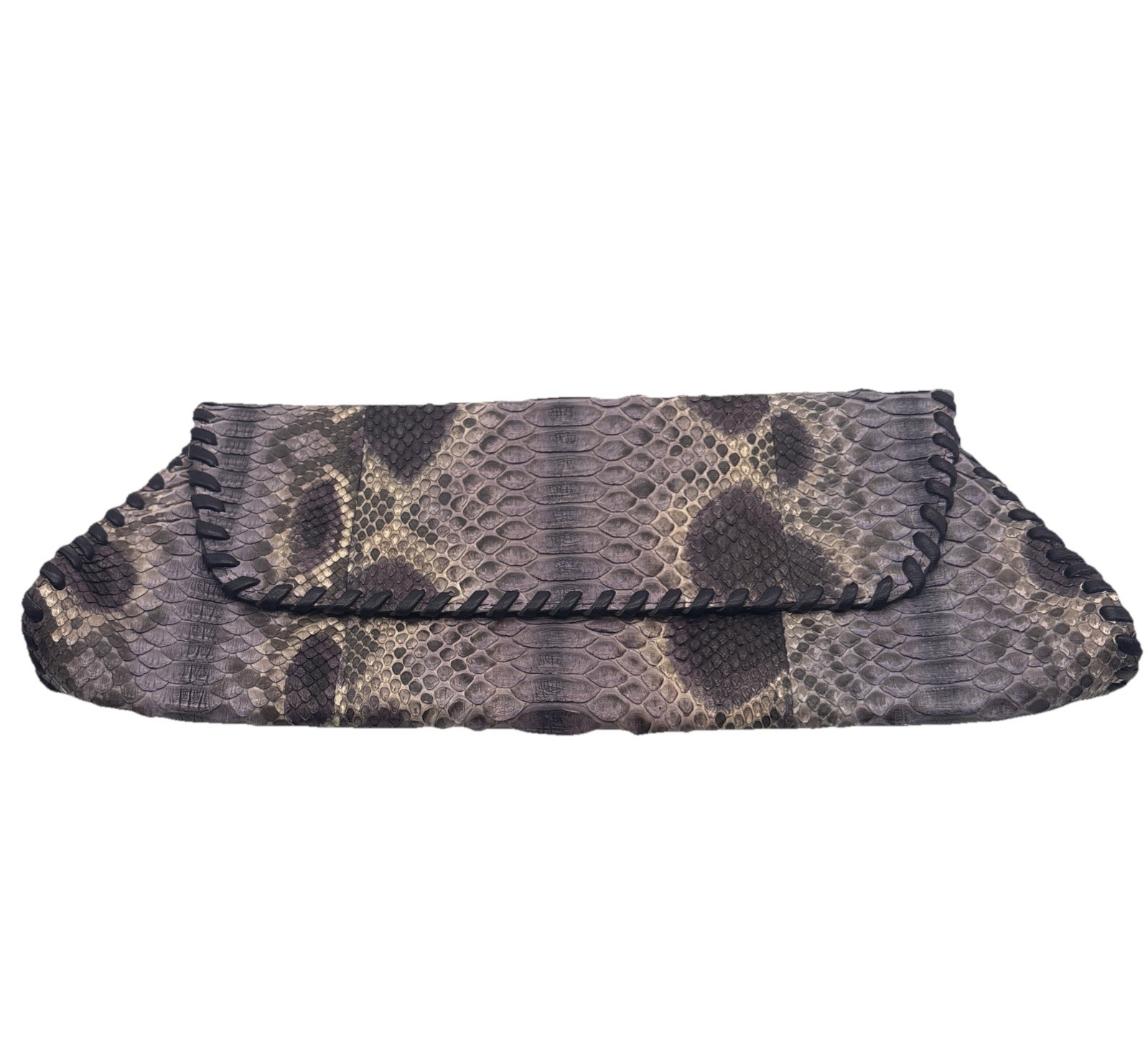 Anthony Luciano Textured Snake Skin Envelope Clutch Designer Handbag