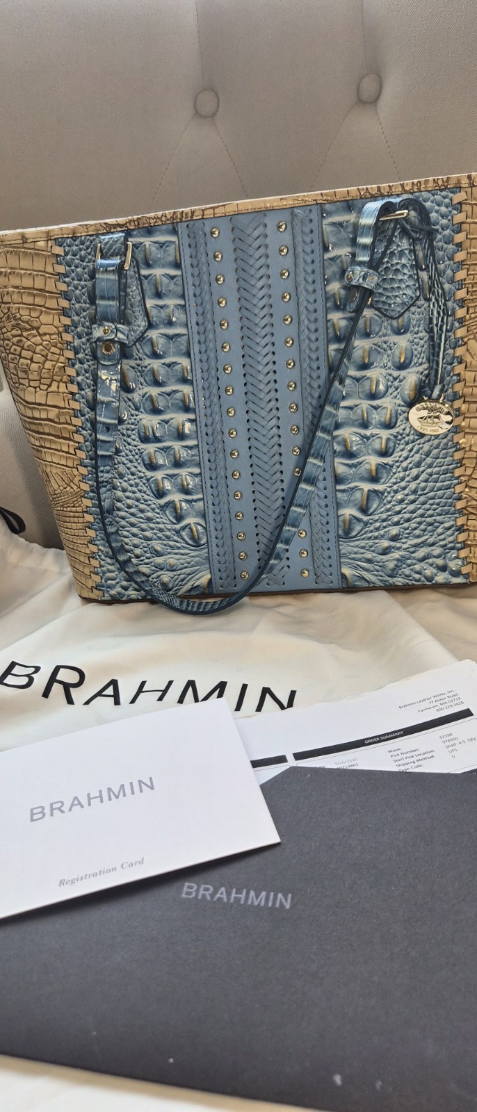 Brahmin Blue Medium Asher Ceruleon Connery