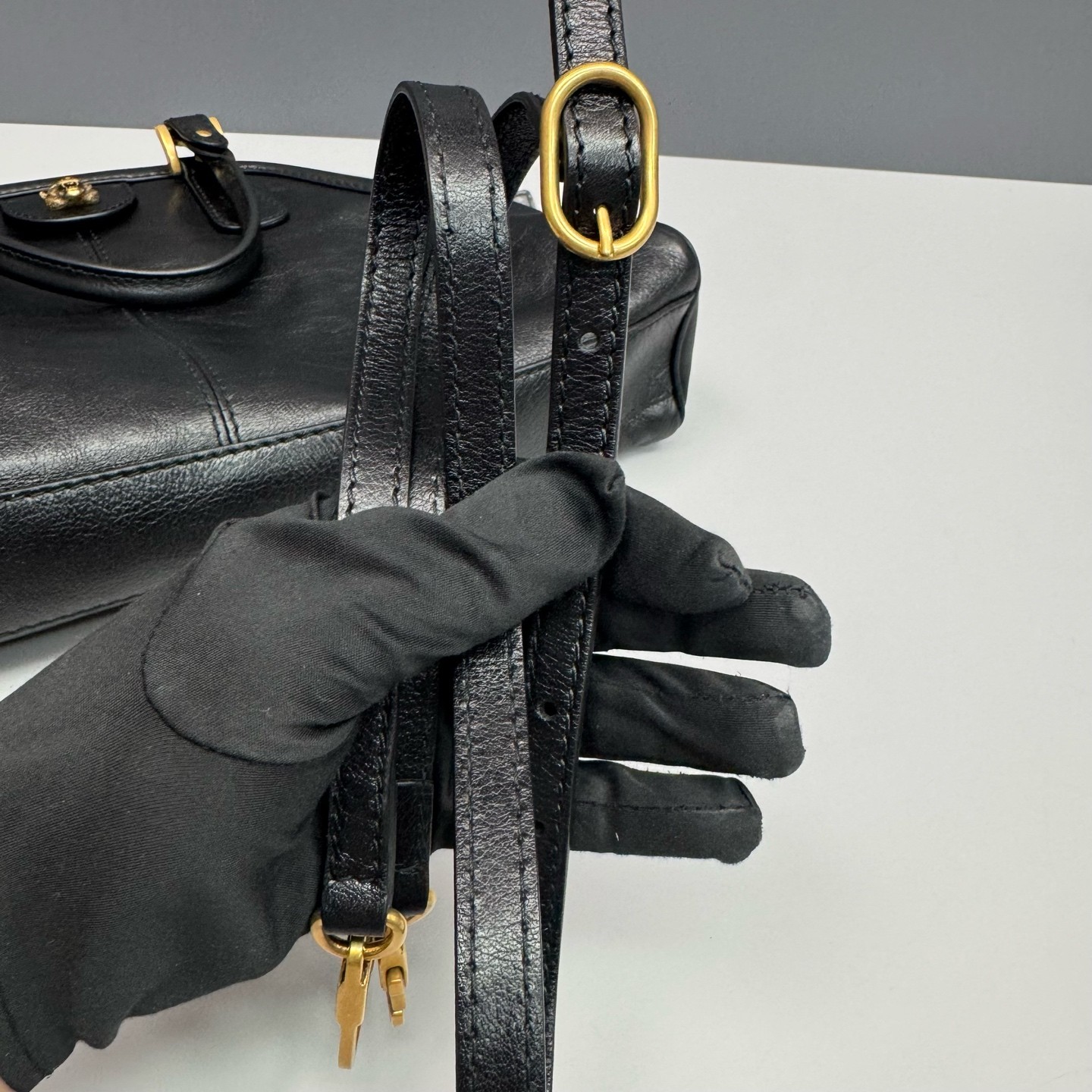 Gucci Rebelle Large Black Full Calf Leather Top Handle Crossbody Duty Paid