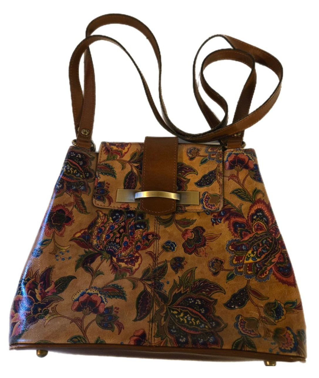 Patricia Nash Satchel Purse French Tapestry Design Fold Over Flap 12.5X10.5 in