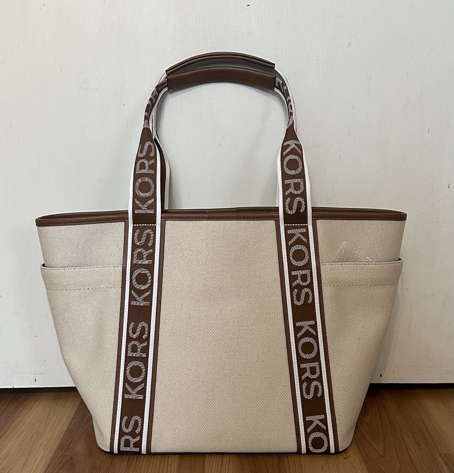 Michael Kors Maeve Large Open Tote Hand Bag Shoulder Bag Vanilla Brown