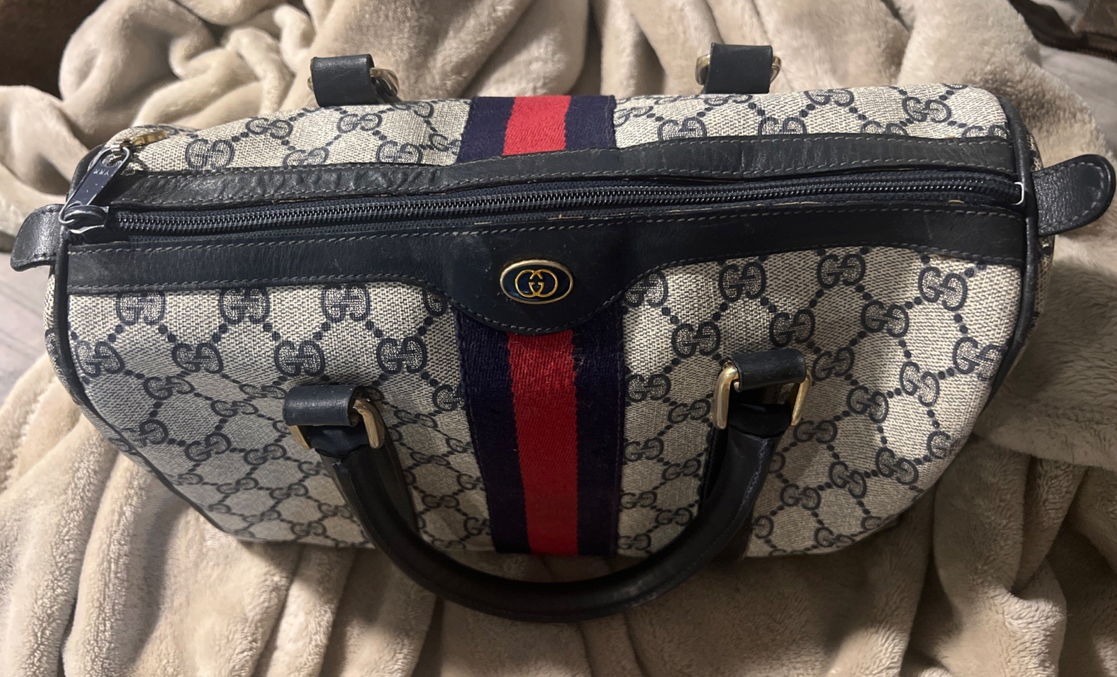 Vintage Gucci GG Monogram Large Boston Speedy Bag