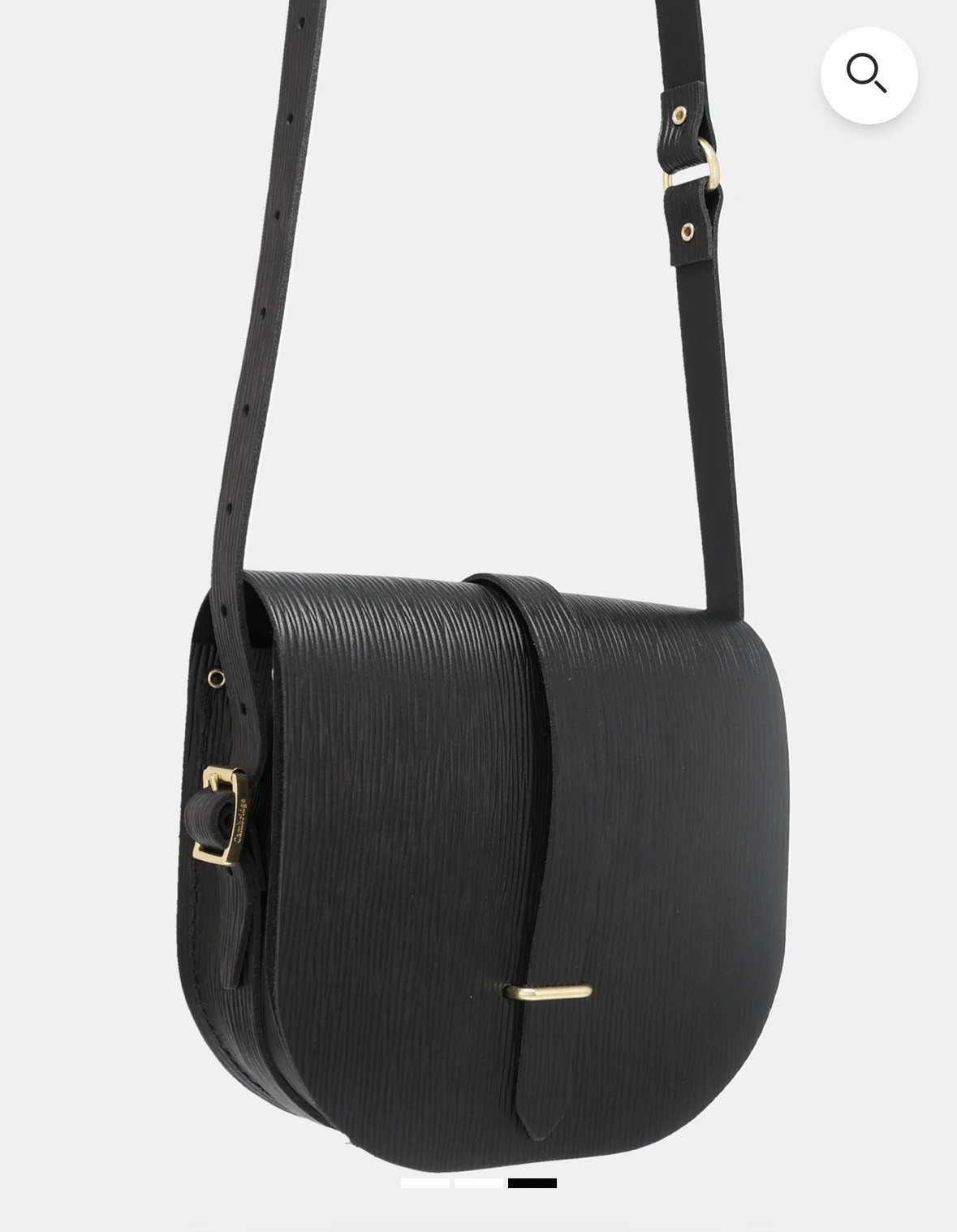 NEW The Cambridge Satchel Company Saddle Leather Crossbody Bag Black Wicked