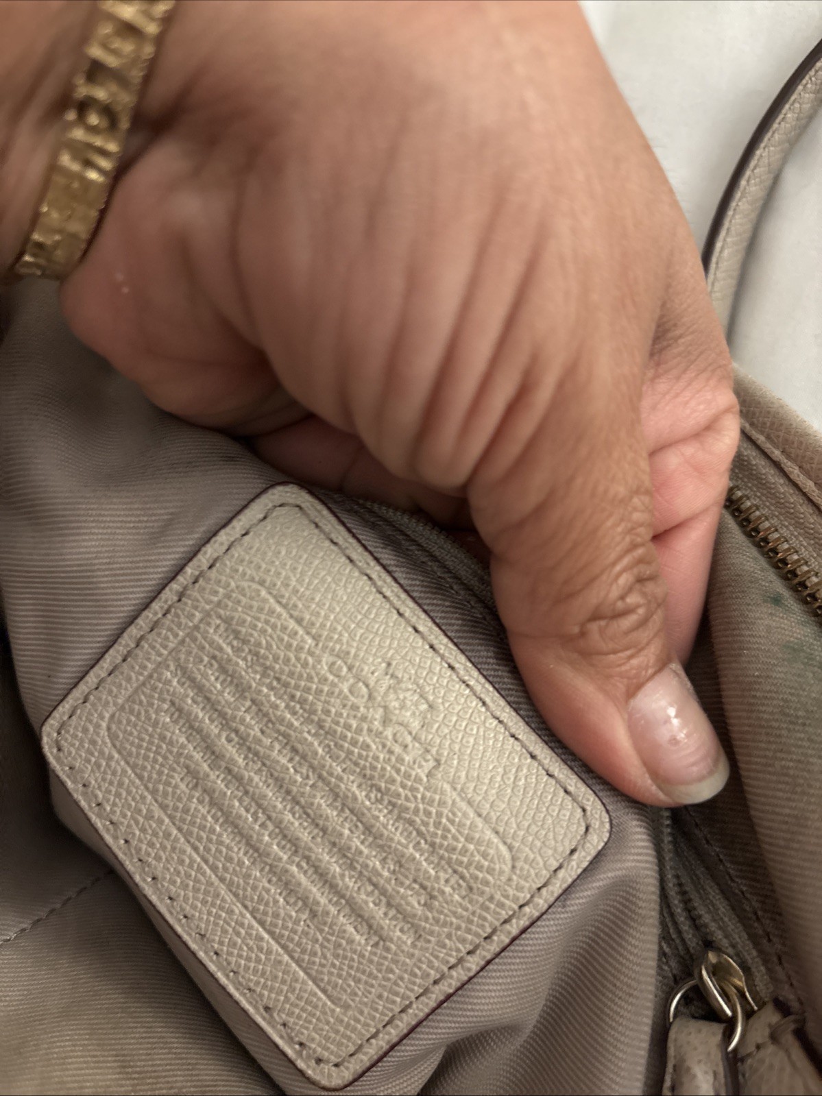 Coach Mini Satchel Tan Beige Leather Turnlock crossbody handbag Purse