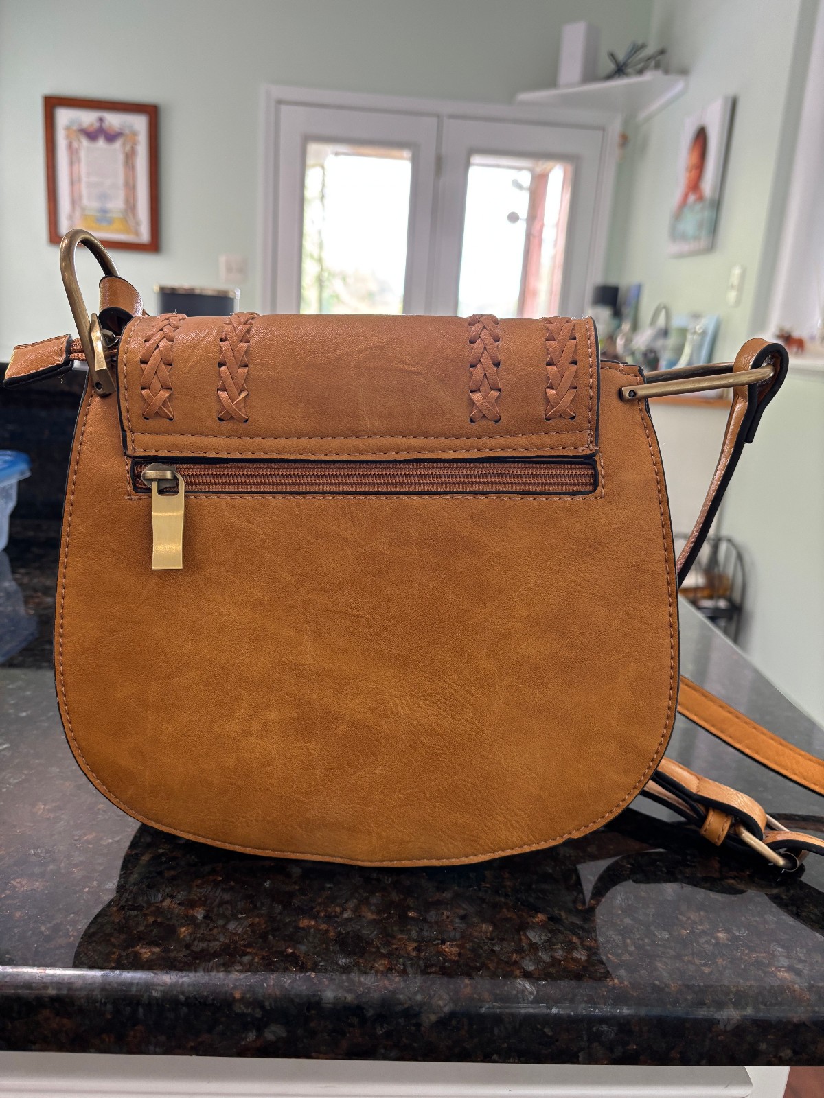 Western Cross Body Bag, Leather, Fringe, Tan