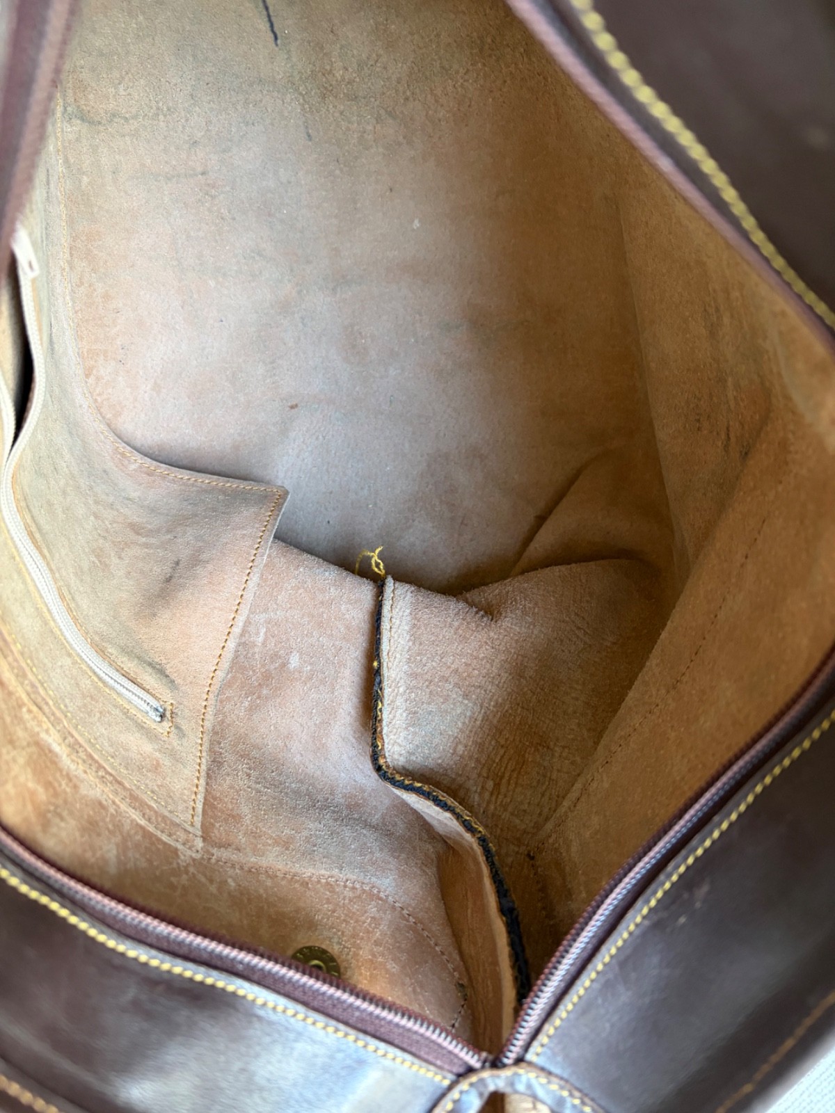 Cotton Twill Striped Bag with leather trim by Spanish saddle maker Sayra
