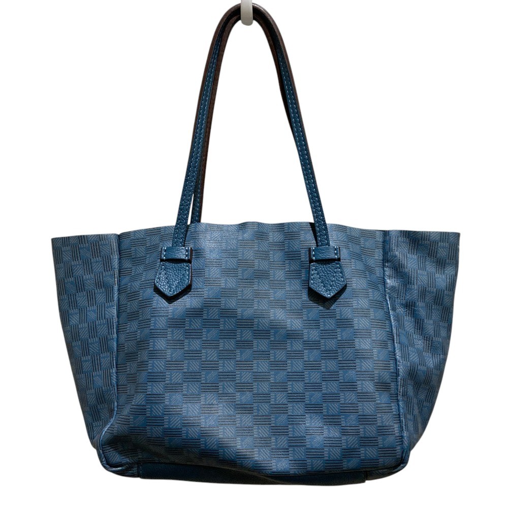 MOREAU PARIS Leather Tote Bag, Blue Women USED