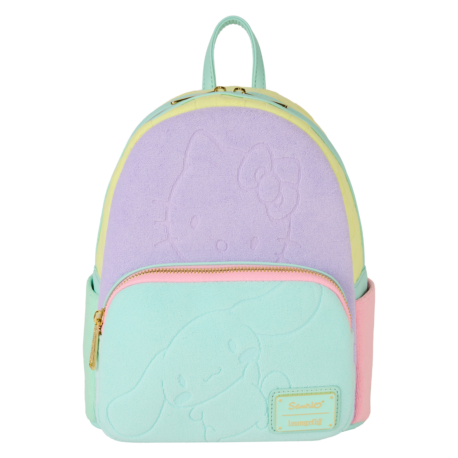 NEW Hello Kitty Color Block Terry Cloth Loungefly Mini Backpack Kuromi SDCC