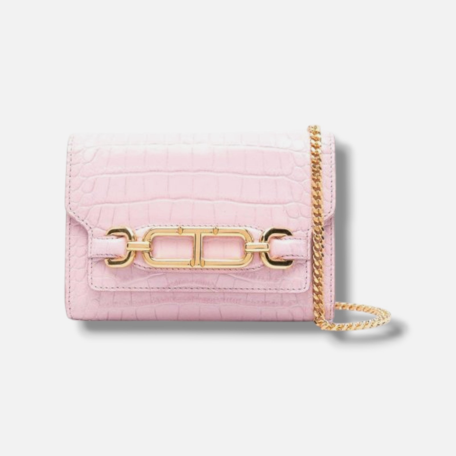 Tom Ford Women’s Pink Croc Whitney Leather Shoulder Bag One Size