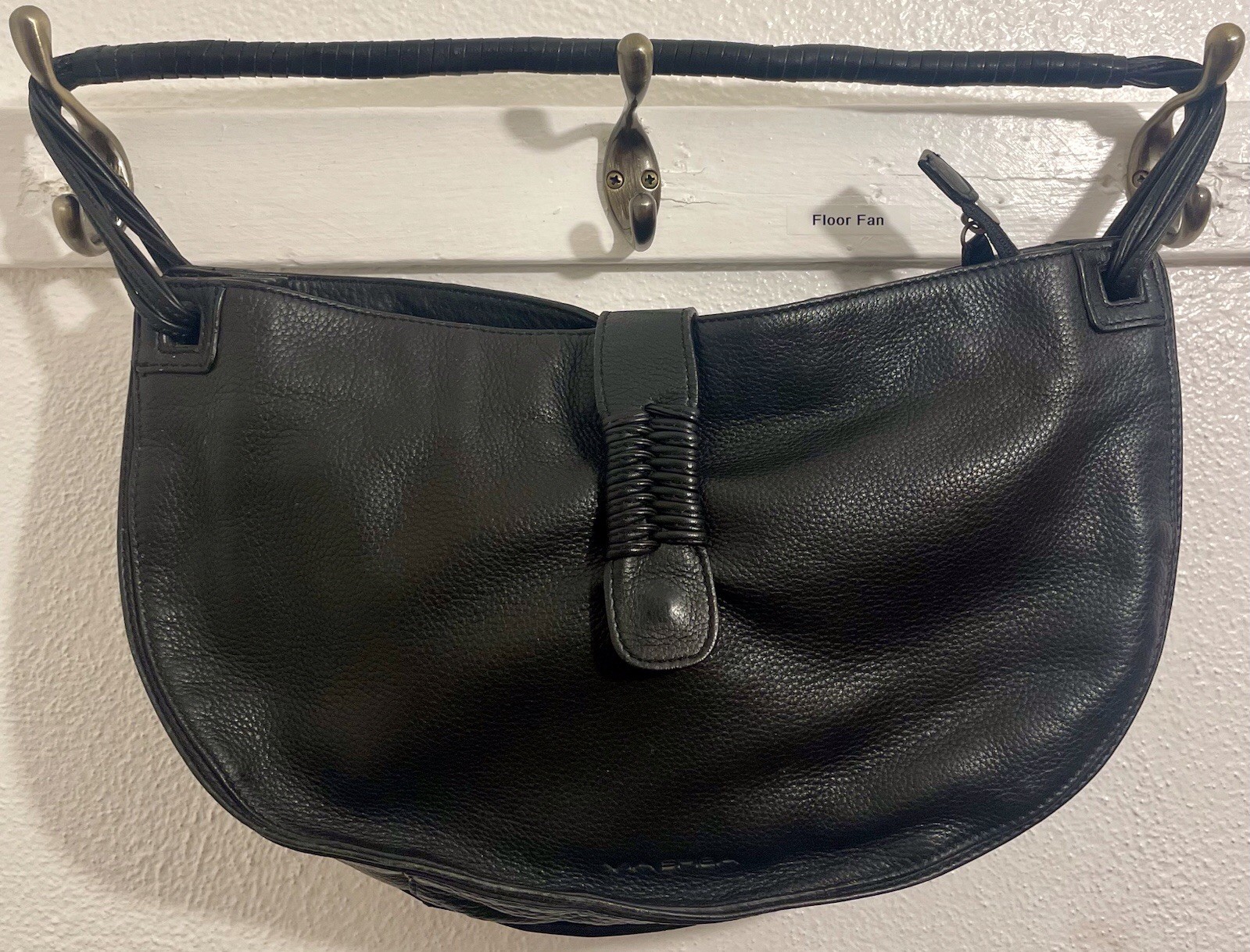 Via Spiga Y2K Black Leather East West Style Hobo Purse