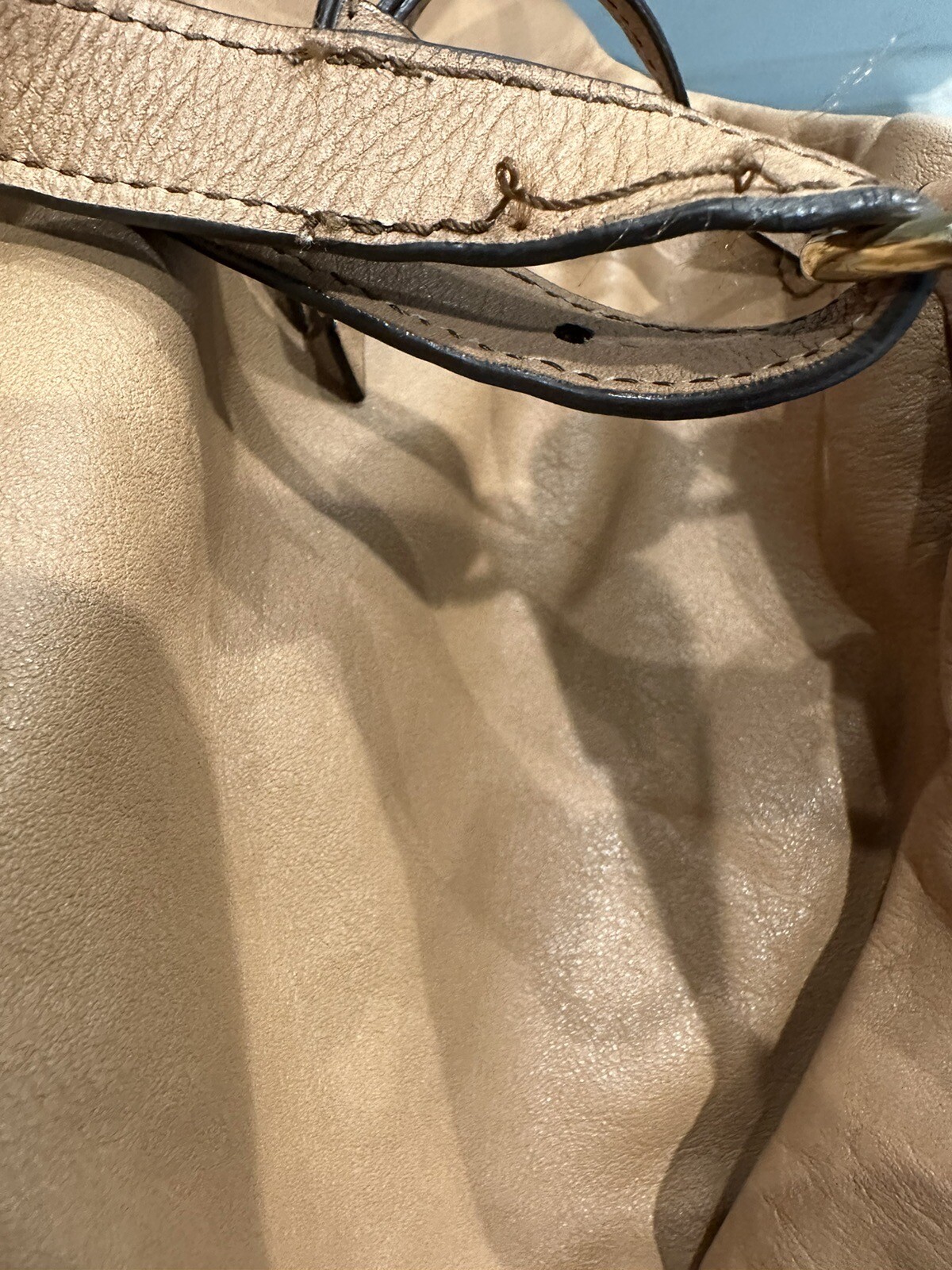 Banana Republic Brown Leather Drawstring Bucket Shoulder Crossbody Handbag