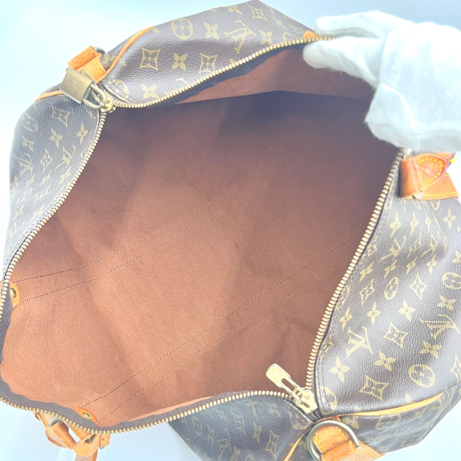 Auth LOUIS VUITTON MonogramKeepall Bandoulière 50 2Way Boston Bag M41416 2Y9386