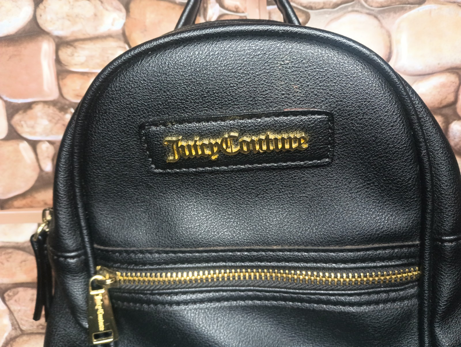 Juicy Couture Mini Backpack Purse Black Gold Hardware Pre-owned Good Condition