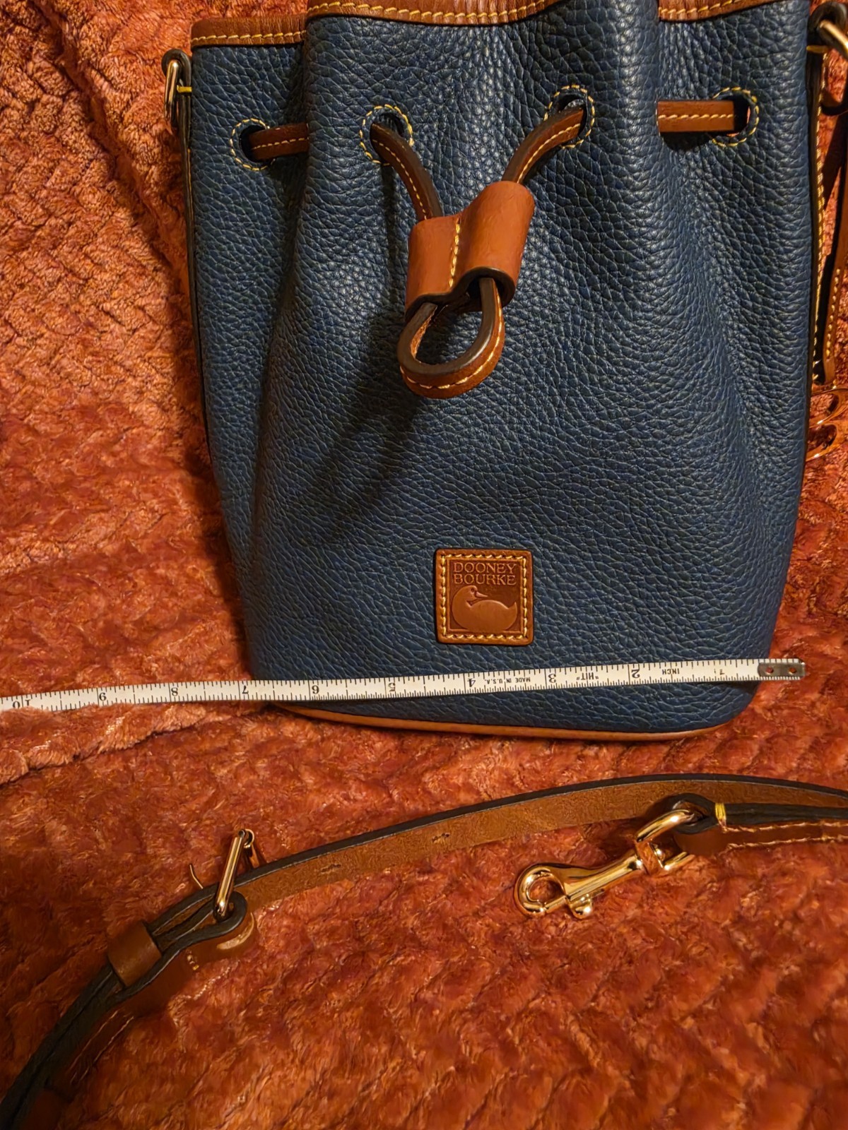 Dooney And Bourke Small Drawstring Crossbody Pebbled Leather Jeans