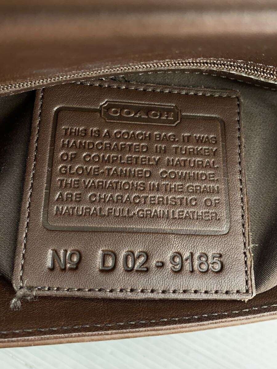 COACH Brown Leather Vintage Handbag Double Handle 1037 9185 Women 27.5cm