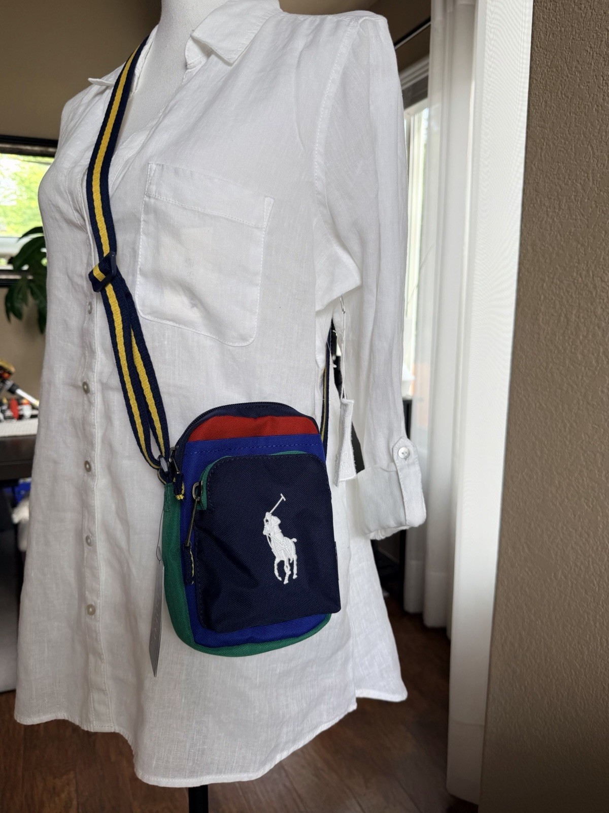 Polo Ralph Lauren Embroidered Big Pony Crossbody/Shoulder Bag Multi Unisex NWT