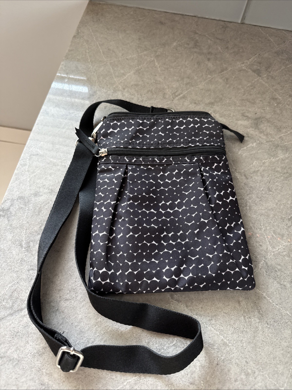 Mixed Bag Designs Crossbody Hipster Black White Geometric Pattern Travel Small