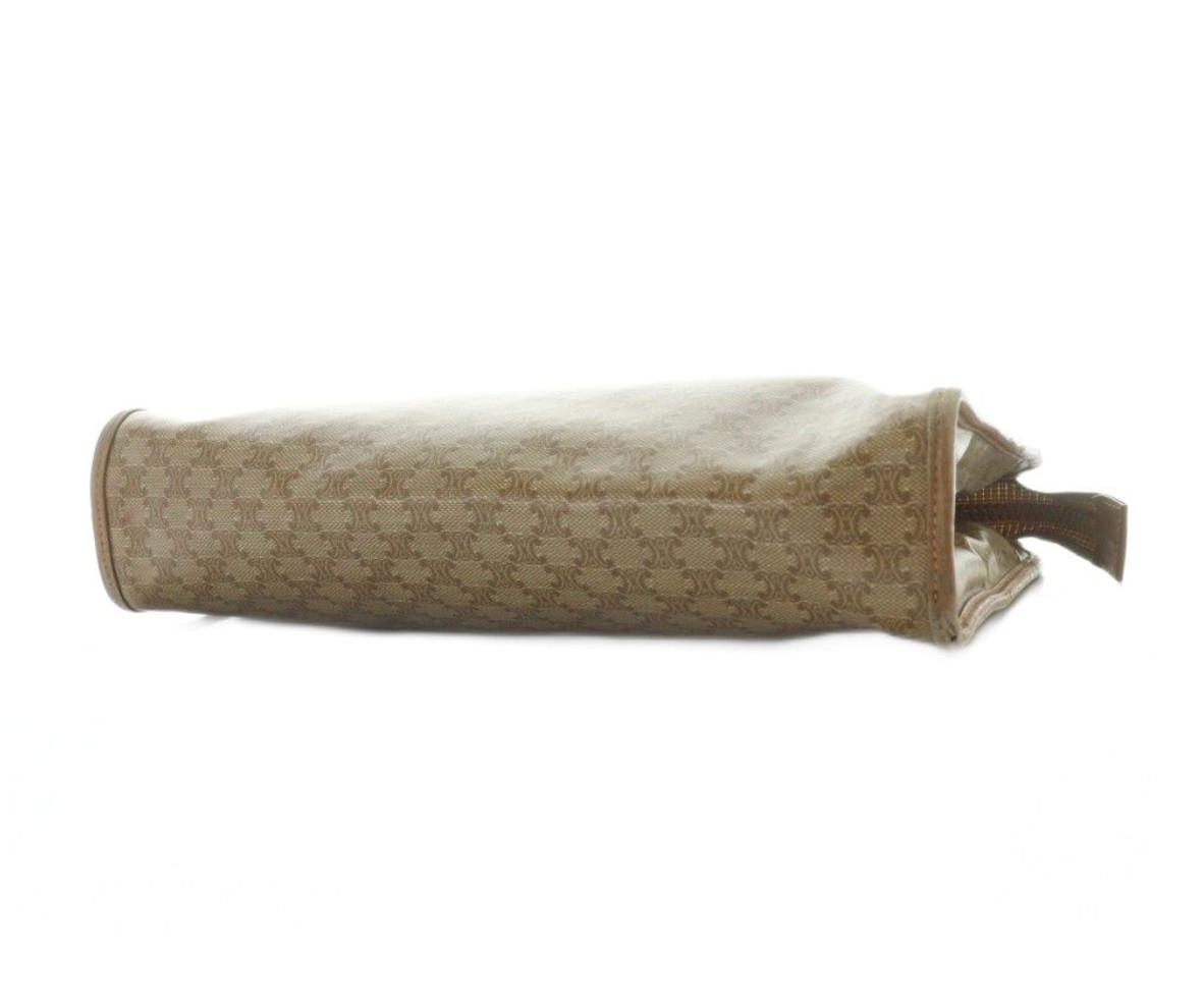 CELINE macadam PVC leather Beige clutch bag Authentic 0007