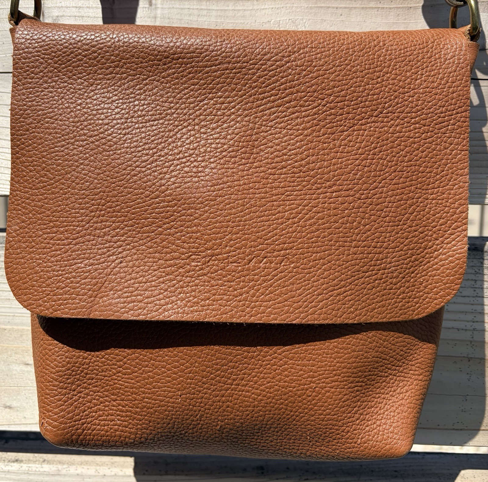 Calma 11600 Crossbody Bag Pebbled Leather Purse Handmade in Spain Brown