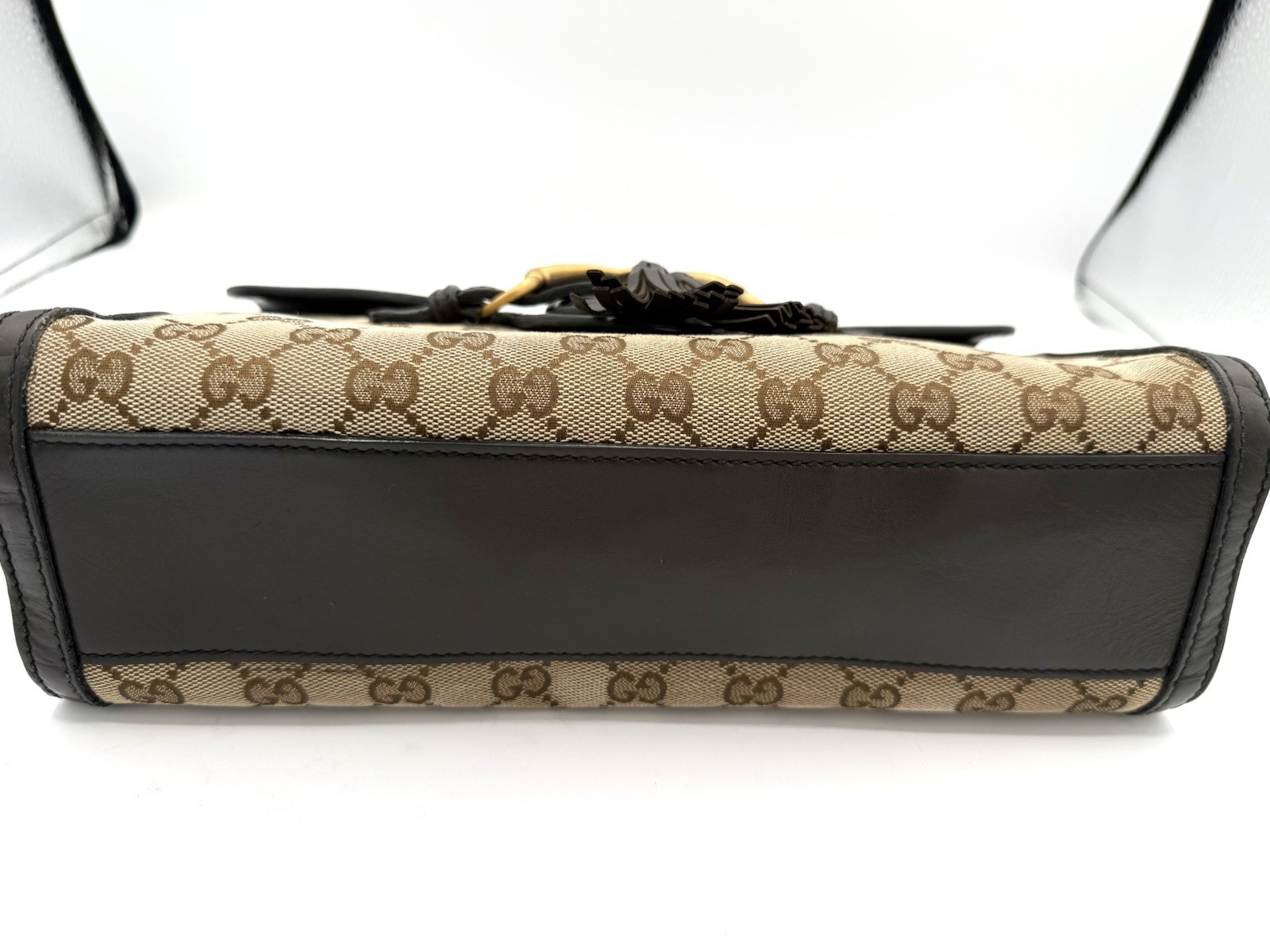 Gucci Brown GG Canvas and Leather Emily Bag