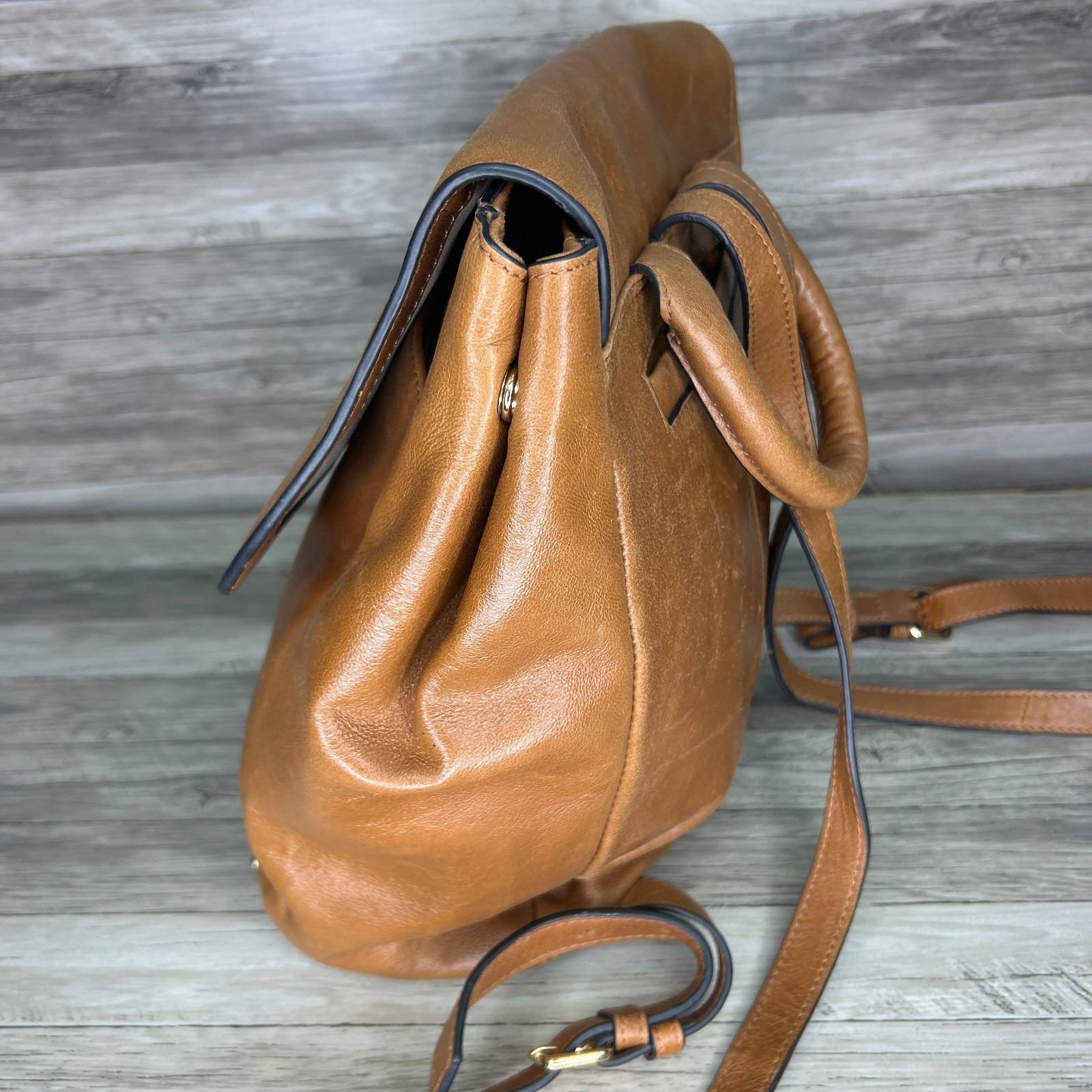 Lodis Kai Leather Backpack Brown Chestnut