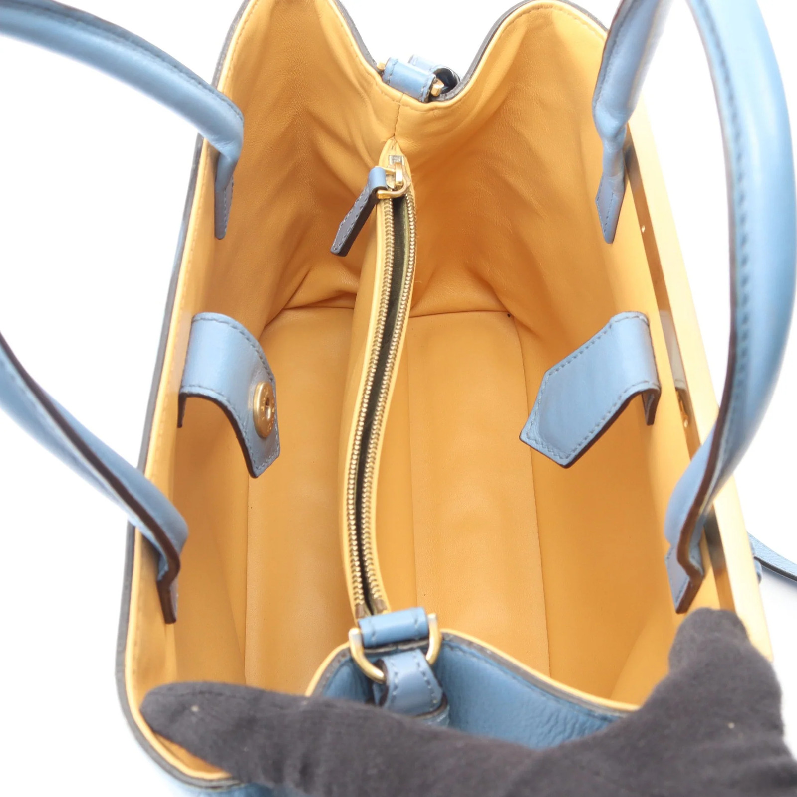 Fendi PETITE 2JOURS 2WAY Handbag Blue Leather #RCB15199
