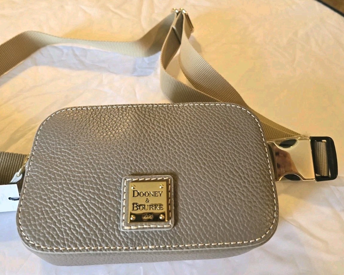 DOONEY & BOURKE PEBBLED LEATHER FANNY PACK/BELT BAG GRAY NWT