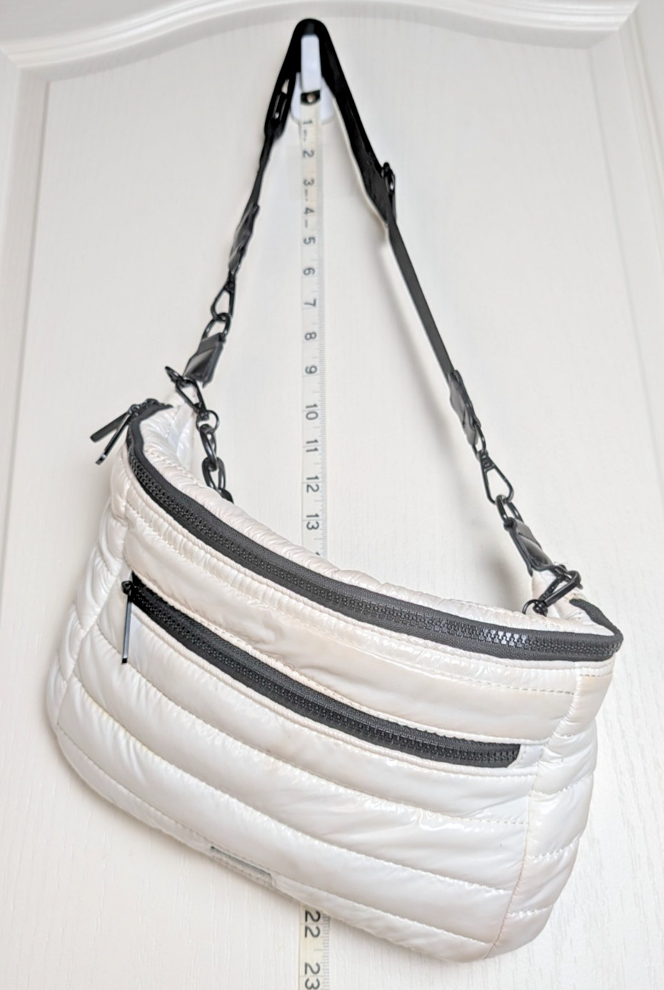 BCBG Generation White Quilted Three-in-One Convertible Belt Sling Shoulder Bag