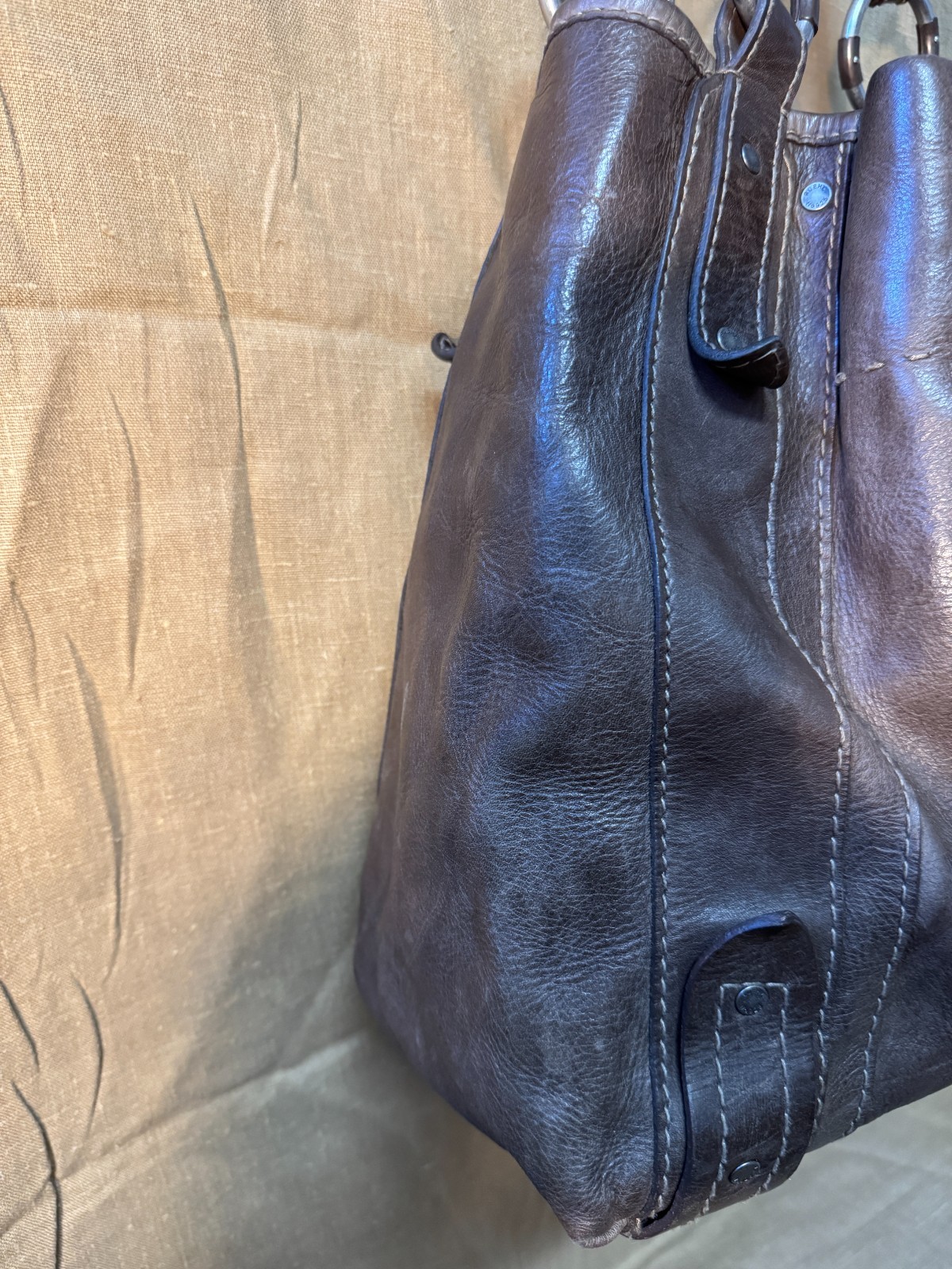 RUEHL No.925 Lila ? Purse Tote Leather Abercrombie Fitch Rare Brownish Gray